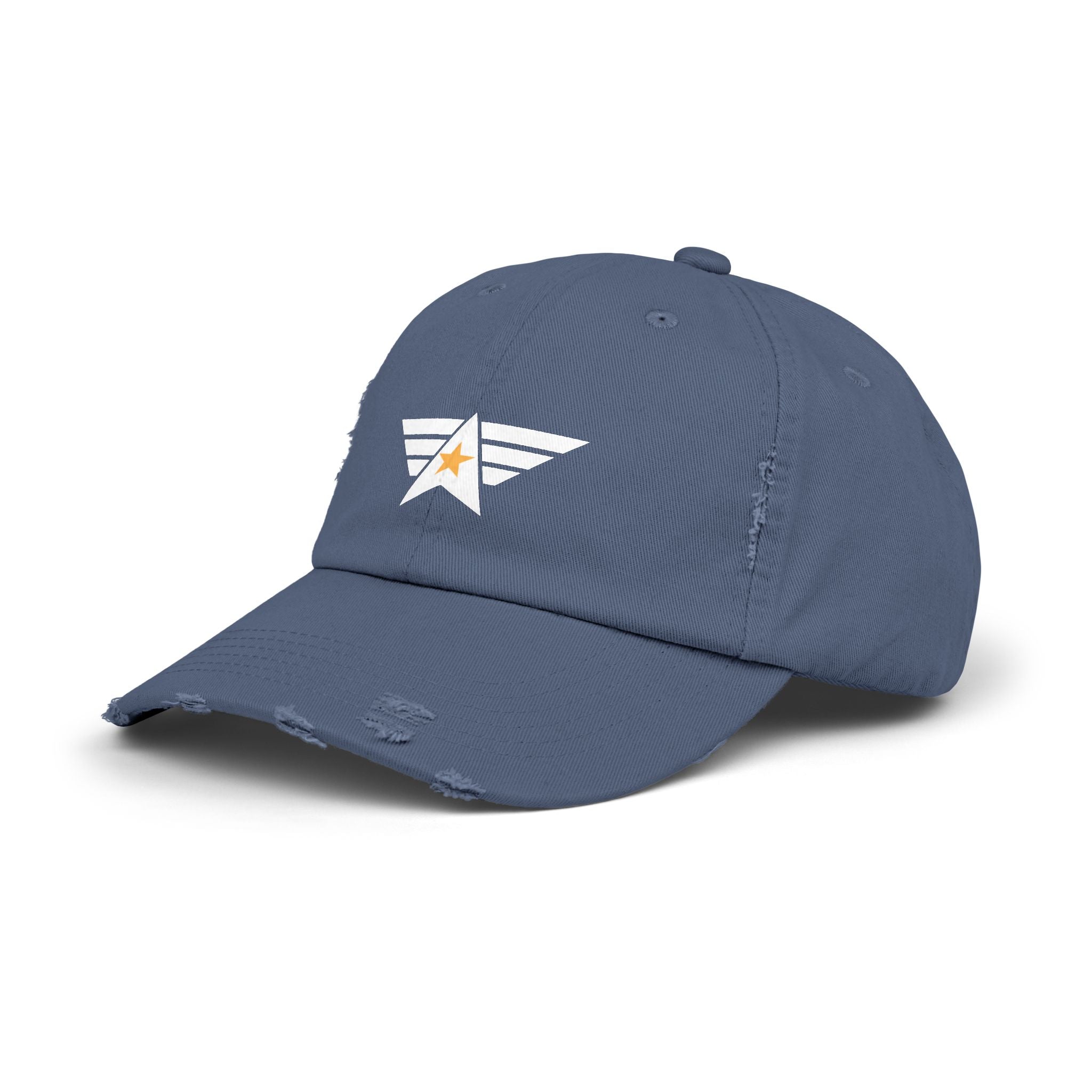 Distressed Unisex Cap with Star Emblem