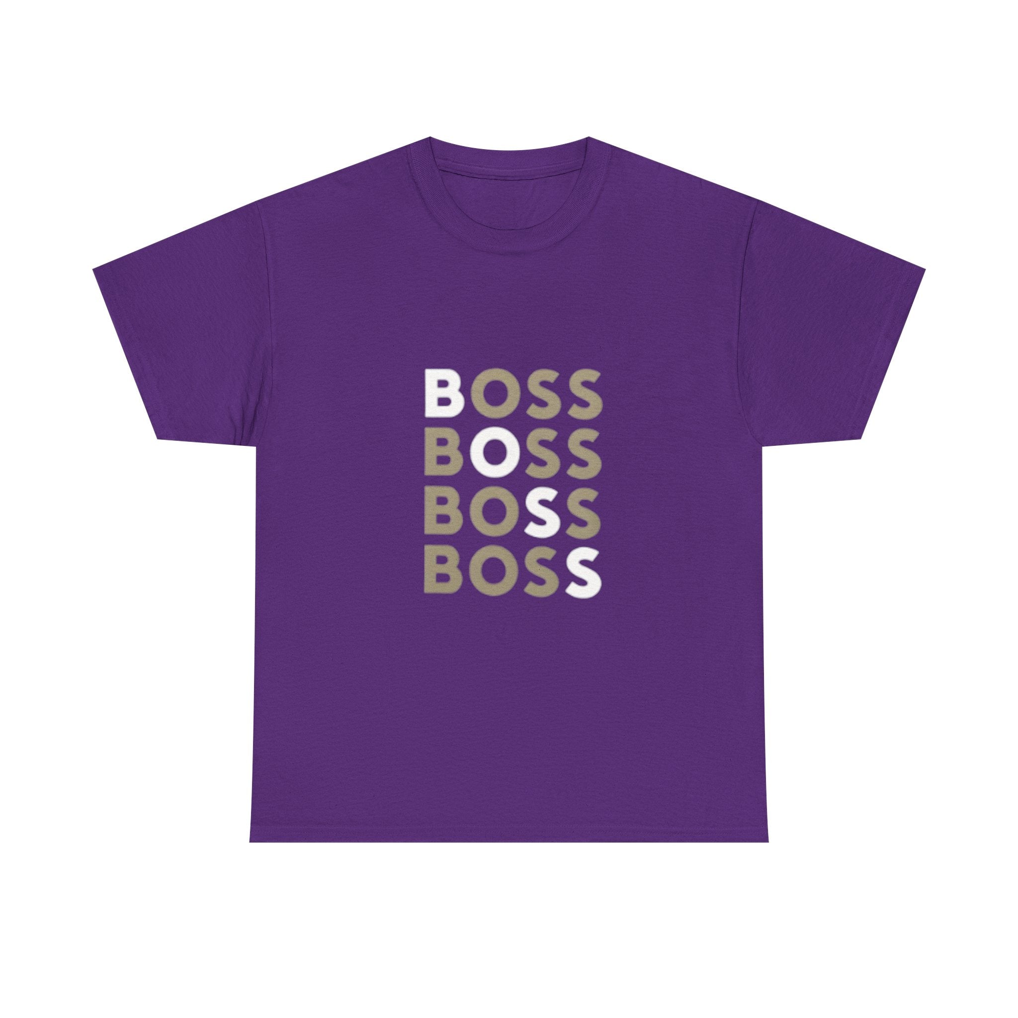 Boss Repeat Graphic Tee — Retro Stacked 'BOSS' Design