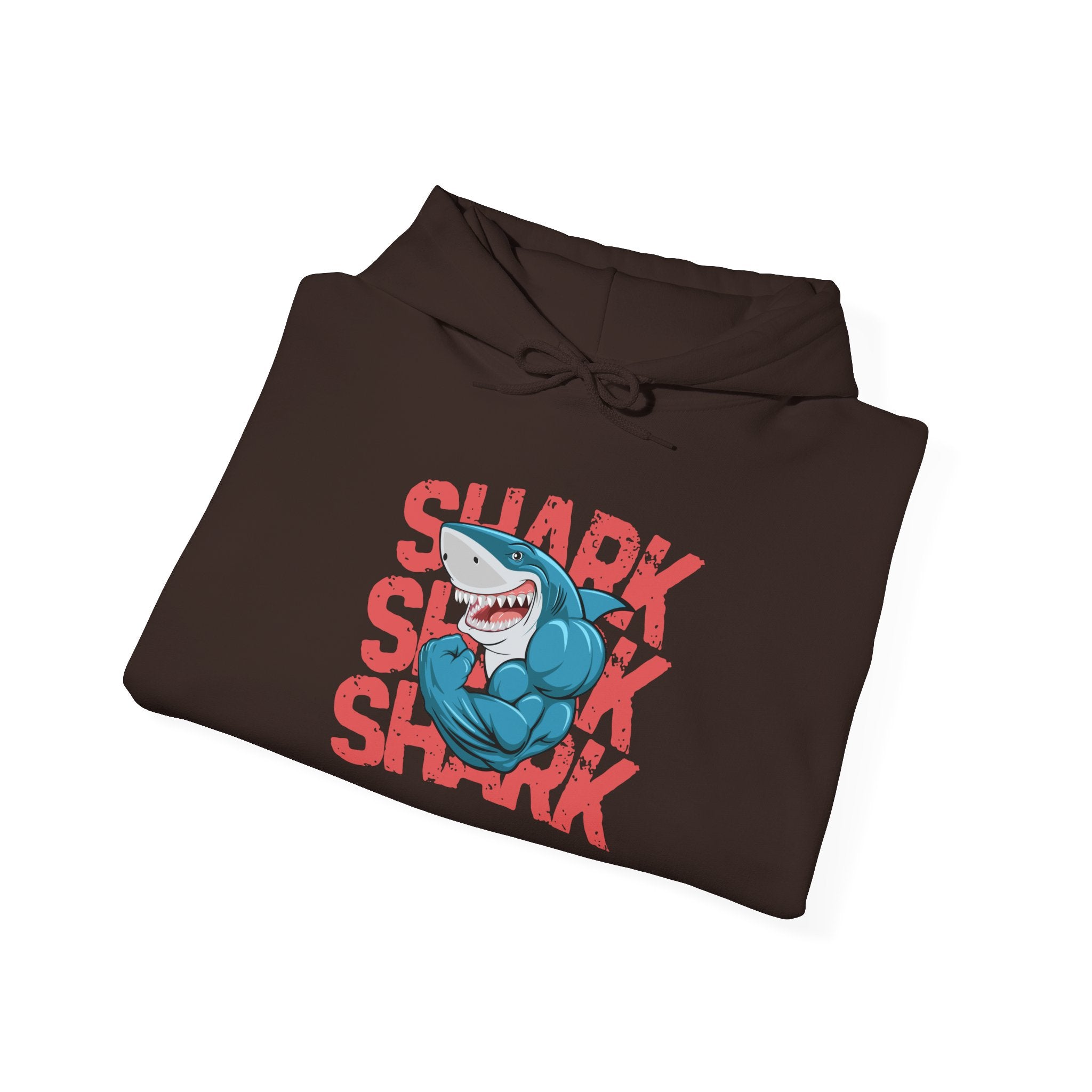 Shark Attack Hoodie - Unisex Heavy Blend Sweatshirt, Graphic Shark Apparel, Ocean Lover Gift, Fun Beachwear, Surfing Fashion