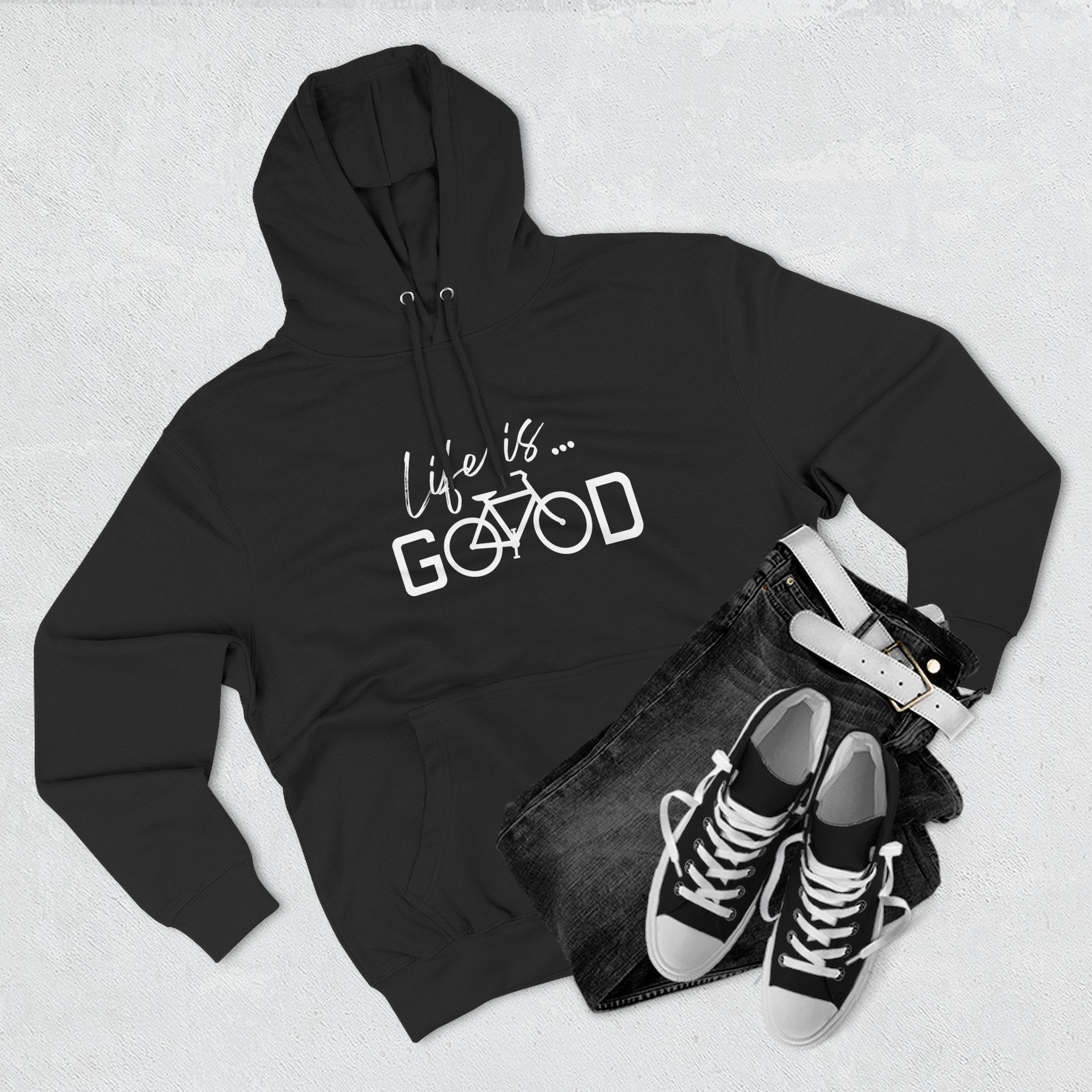 Life Is Good Bicycle Hoodie — Cozy Cycling Graphic Pullover