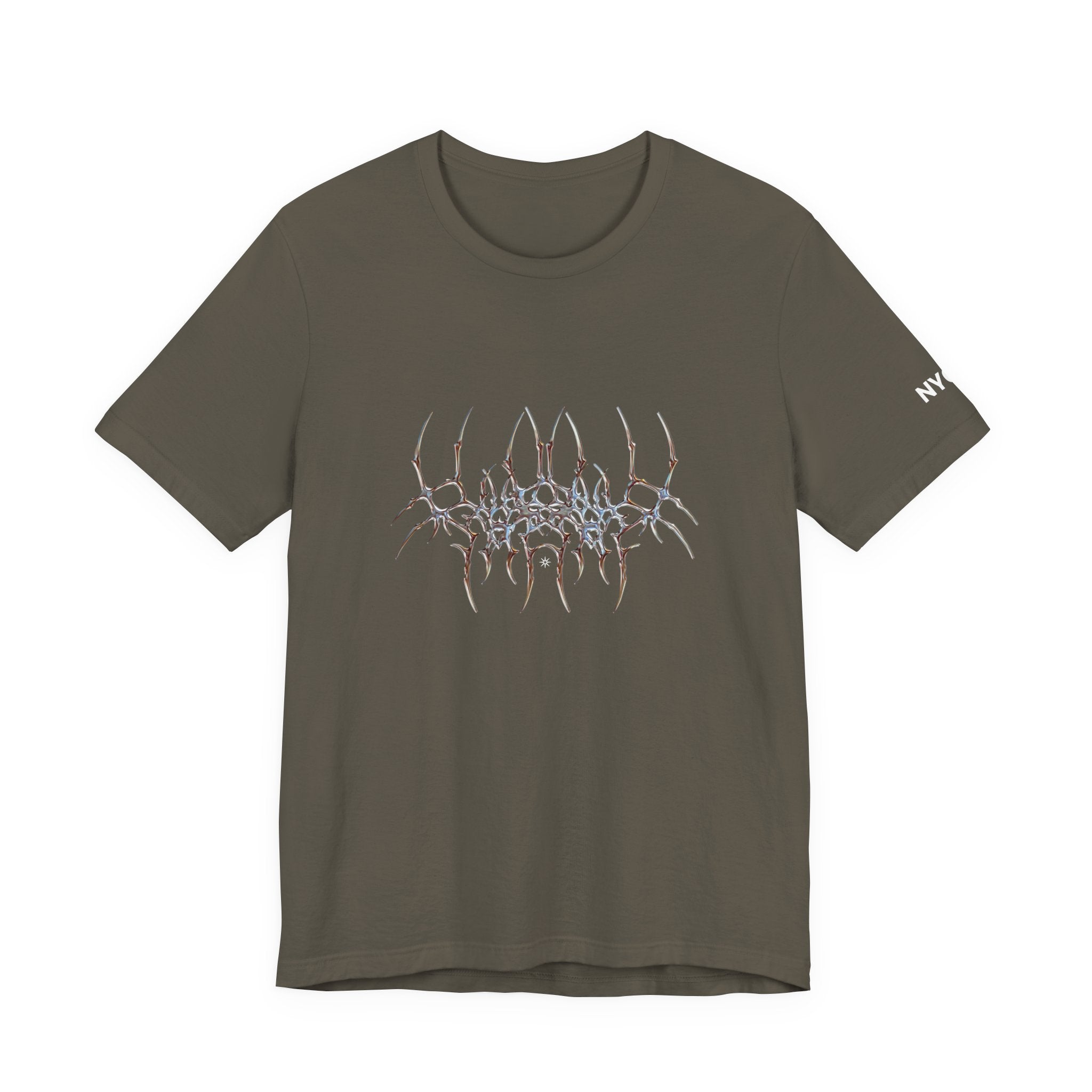 Gothic Spider Web Graphic Tee — Trippy Dark Metal Design