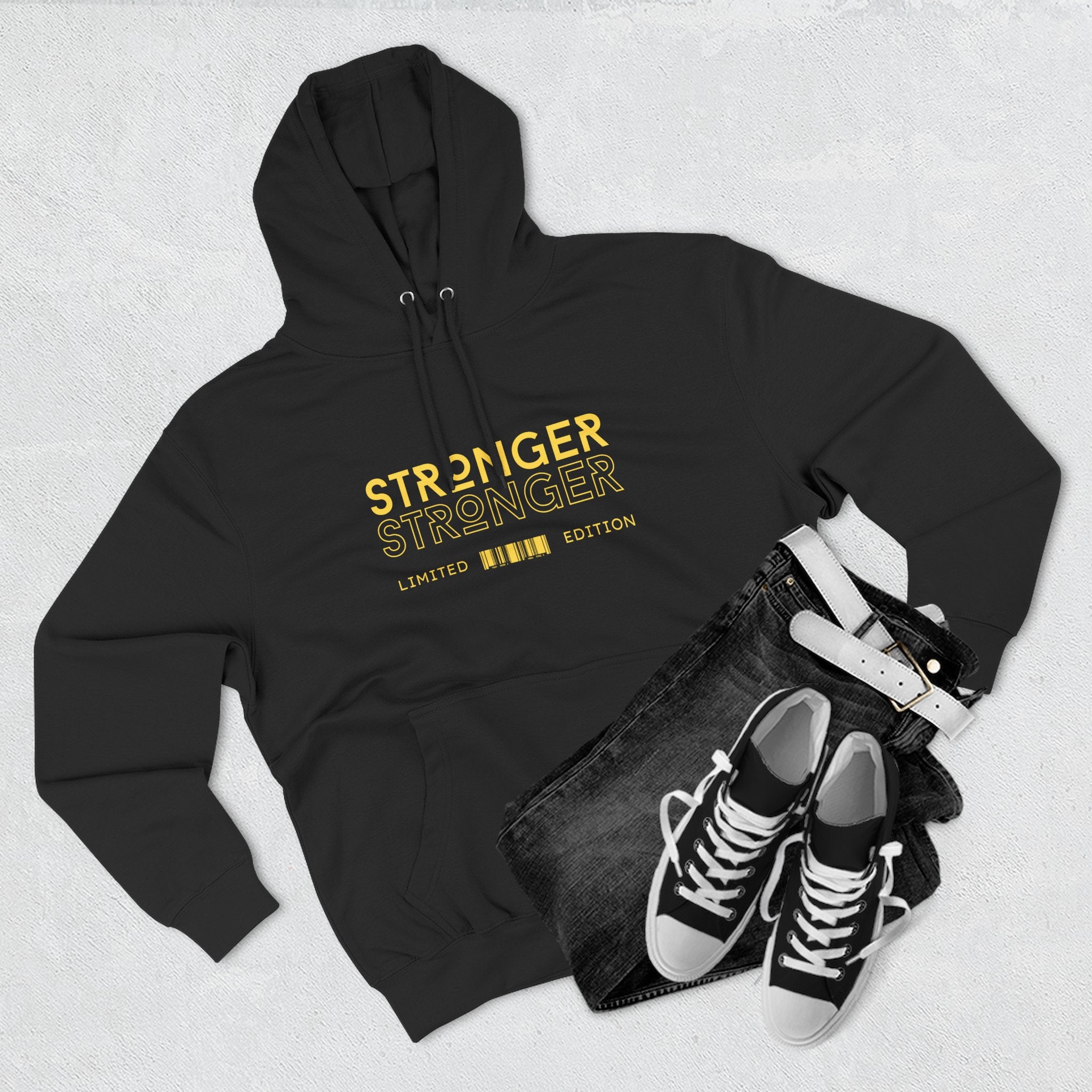 Stronger Stronger Limited Edition Hoodie — Motivational Graphic Fleece Hoodie