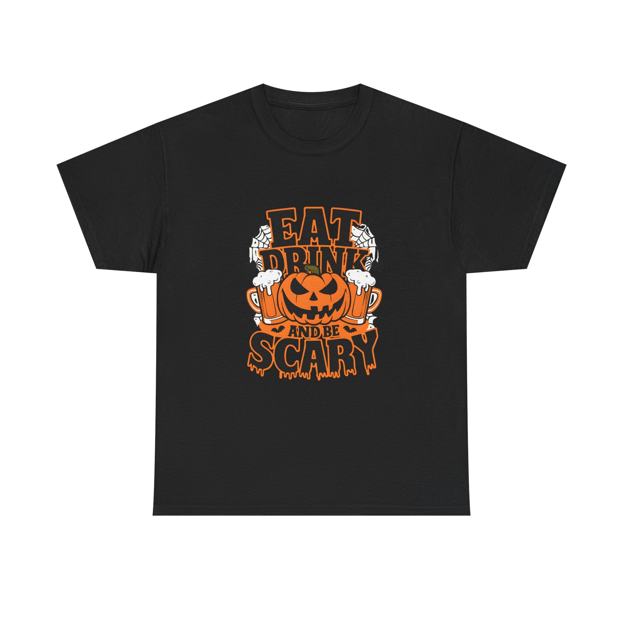 Halloween Fun Unisex Tee - Eat, Drink, and Be Scary Shirt, Autumn Apparel, Spooky Party T-Shirt, October Fest Top, Halloween Gift