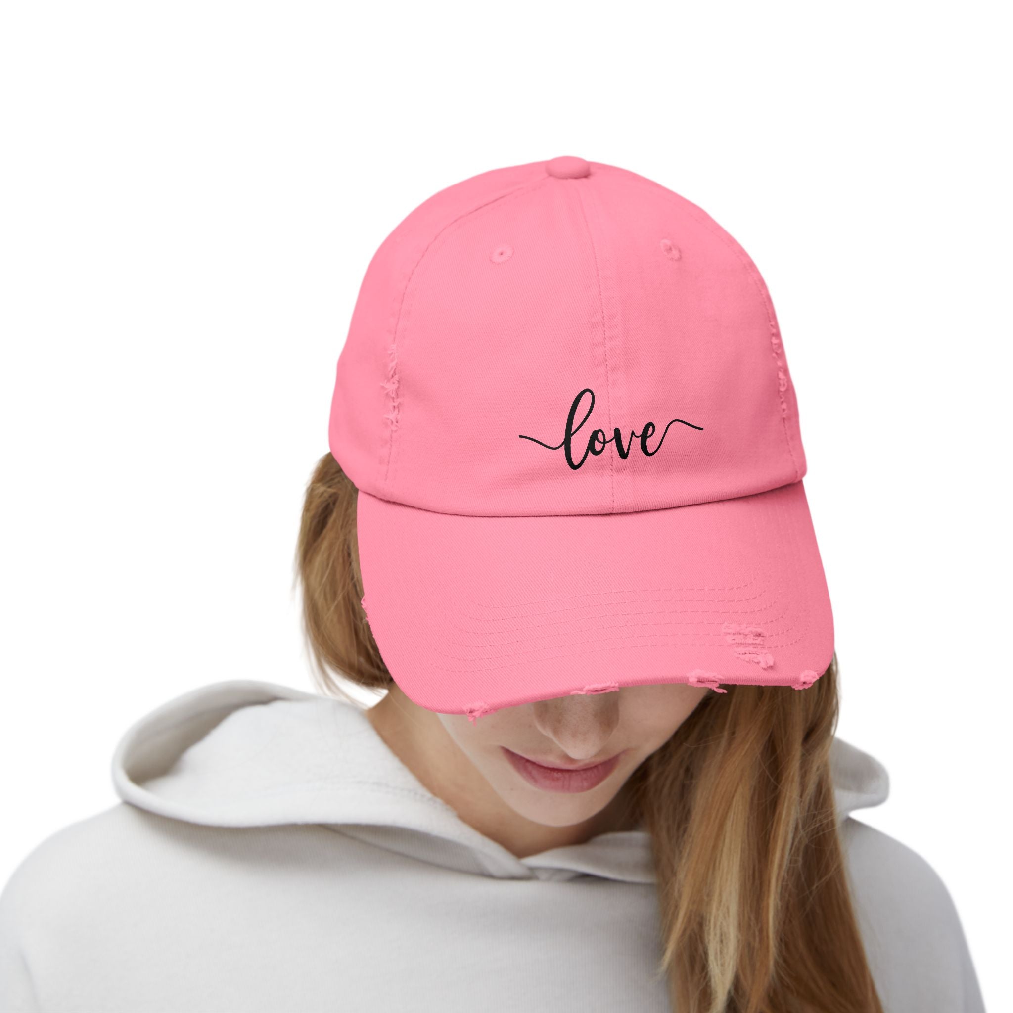 Love Distressed Cap - Casual Style, Gift for Him/Her, Summer Accessory, Trendy Hat, Everyday Wear
