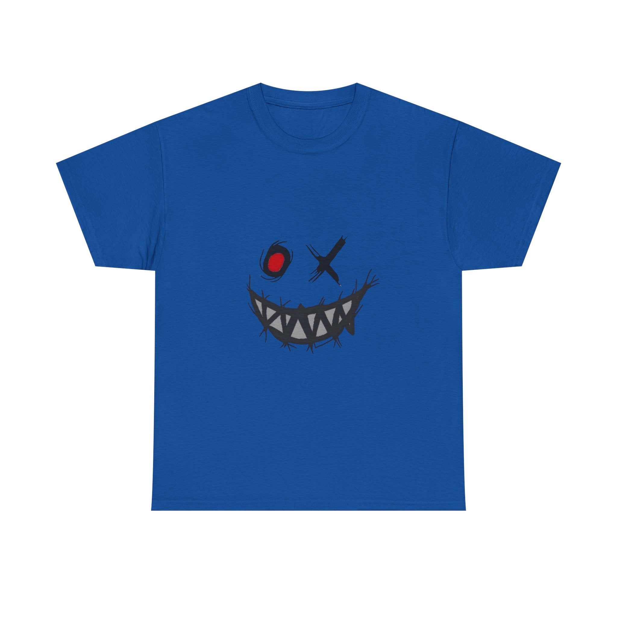 Playful Smile Unisex Heavy Cotton Tee - Perfect for Halloween, Gift for Friends, Casual Wear, Graphic Tee, Unique Style