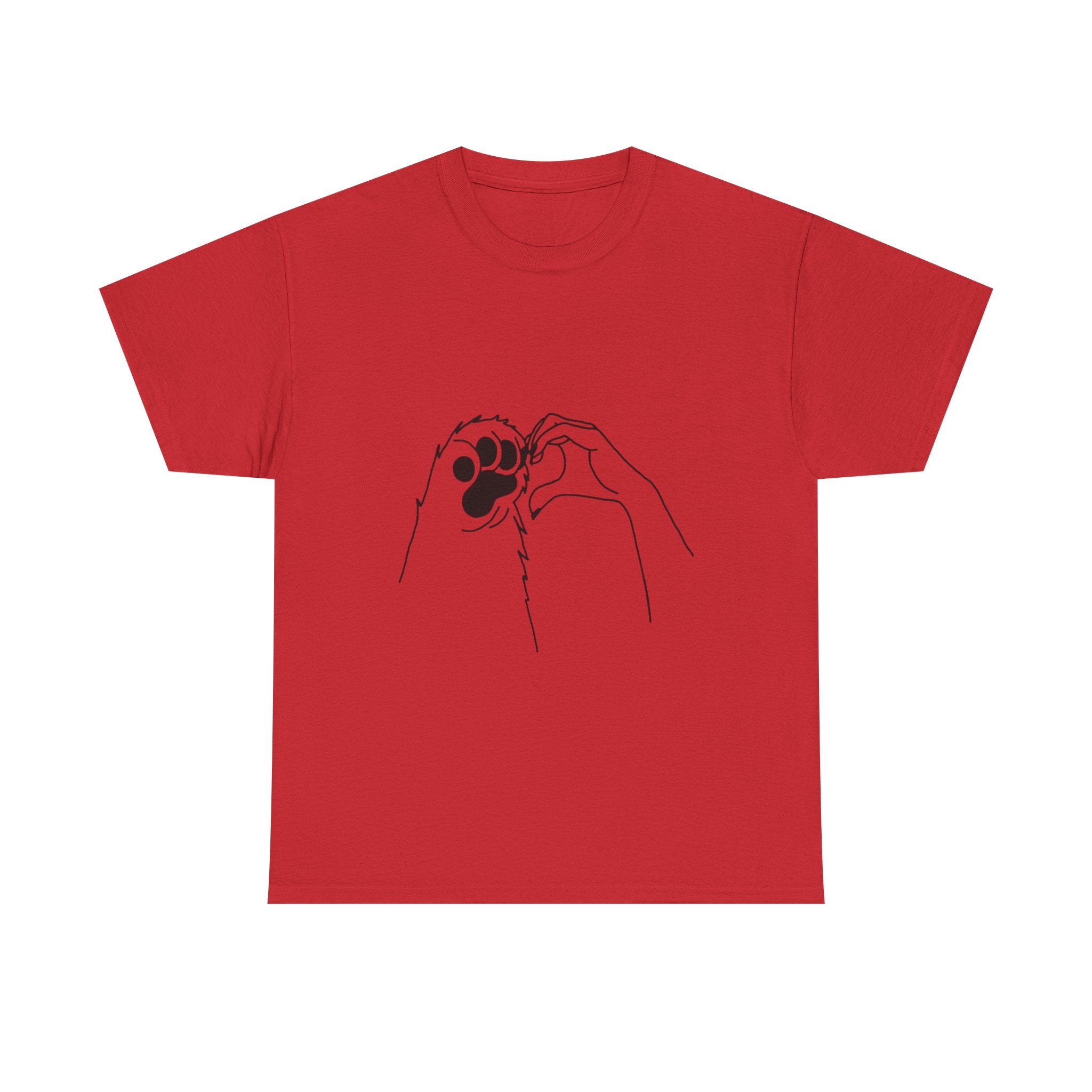 Cat Paw Print T‑Shirt — Minimal Line Art Pet Lover Tee