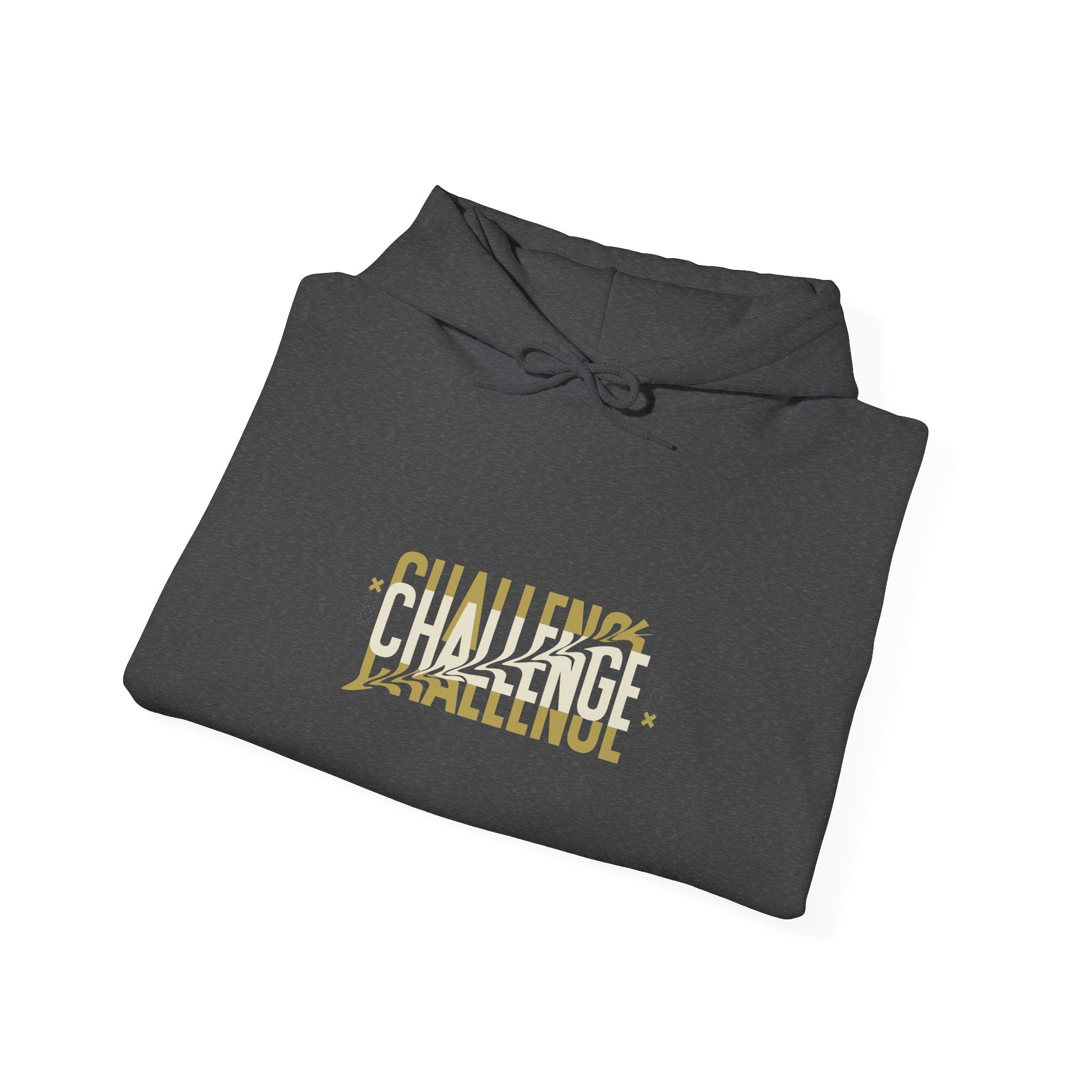 Challenge Hoodie – Bold Strikethrough Graphic Pullover