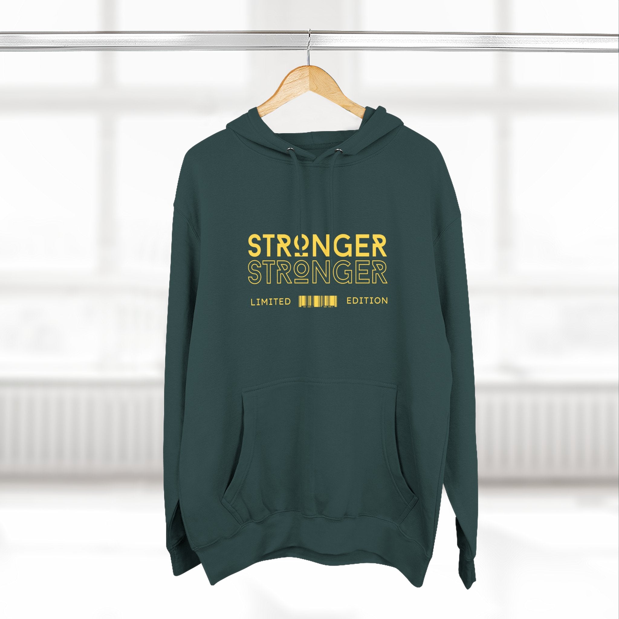 Stronger Stronger Limited Edition Hoodie — Motivational Graphic Fleece Hoodie
