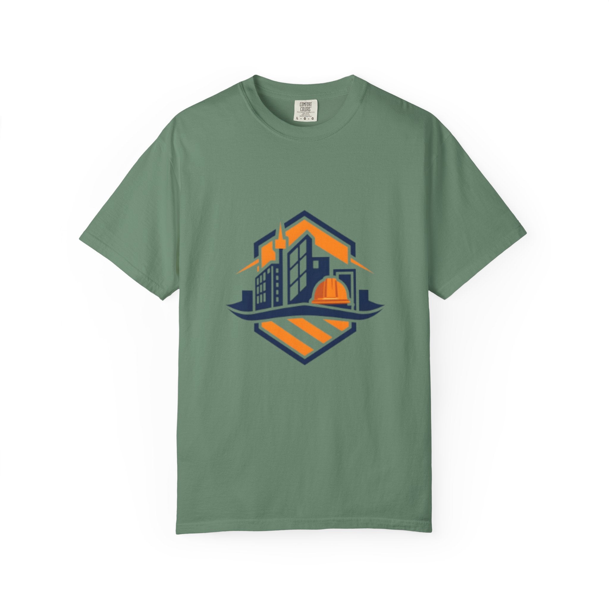 Real Estate Logo T-Shirt — Modern Cityscape Home Builder Graphic Tee
