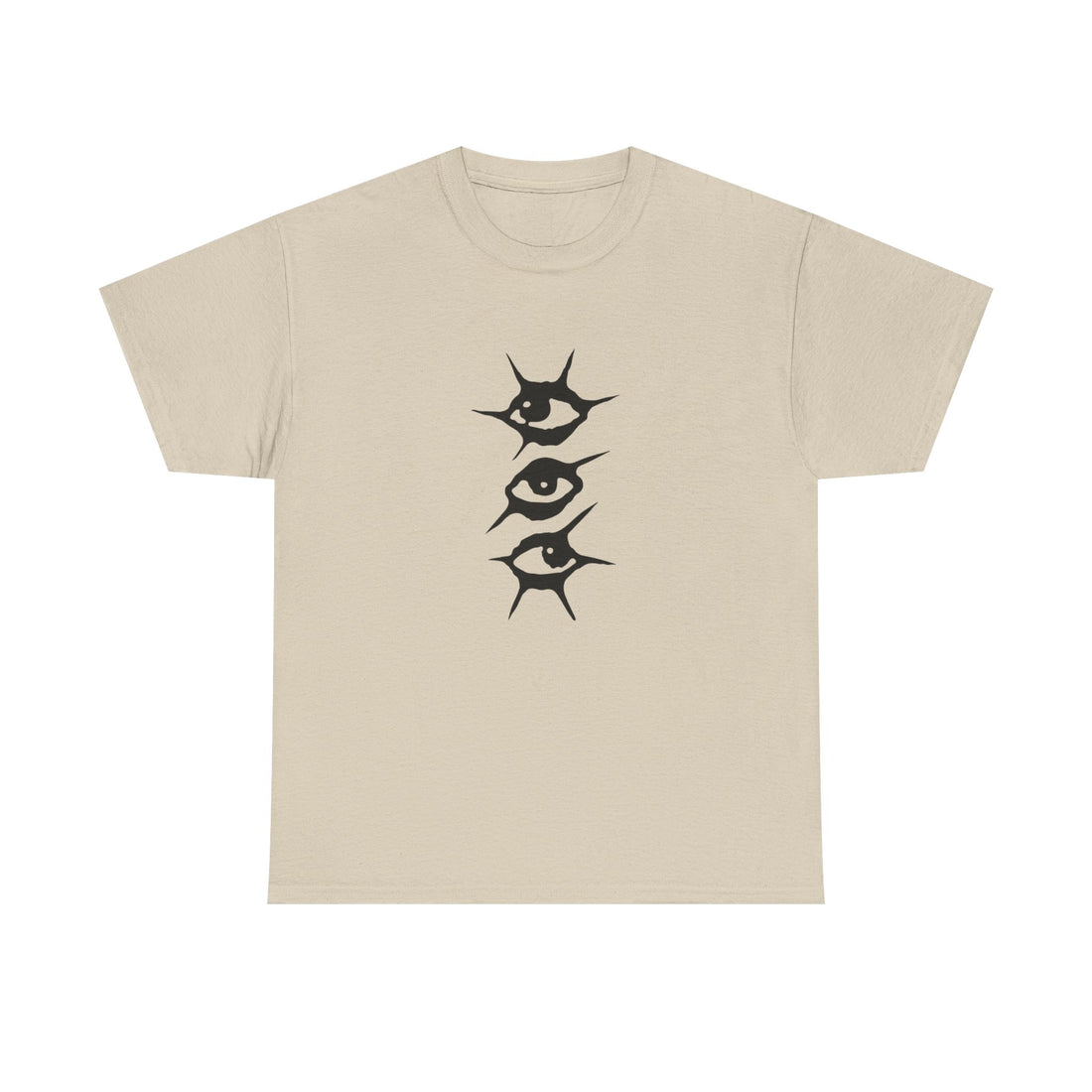 T-Shirt — Minimal Three Eyes Graphic Tee with 'Who Are You When Nobody's Watching?' Back Text