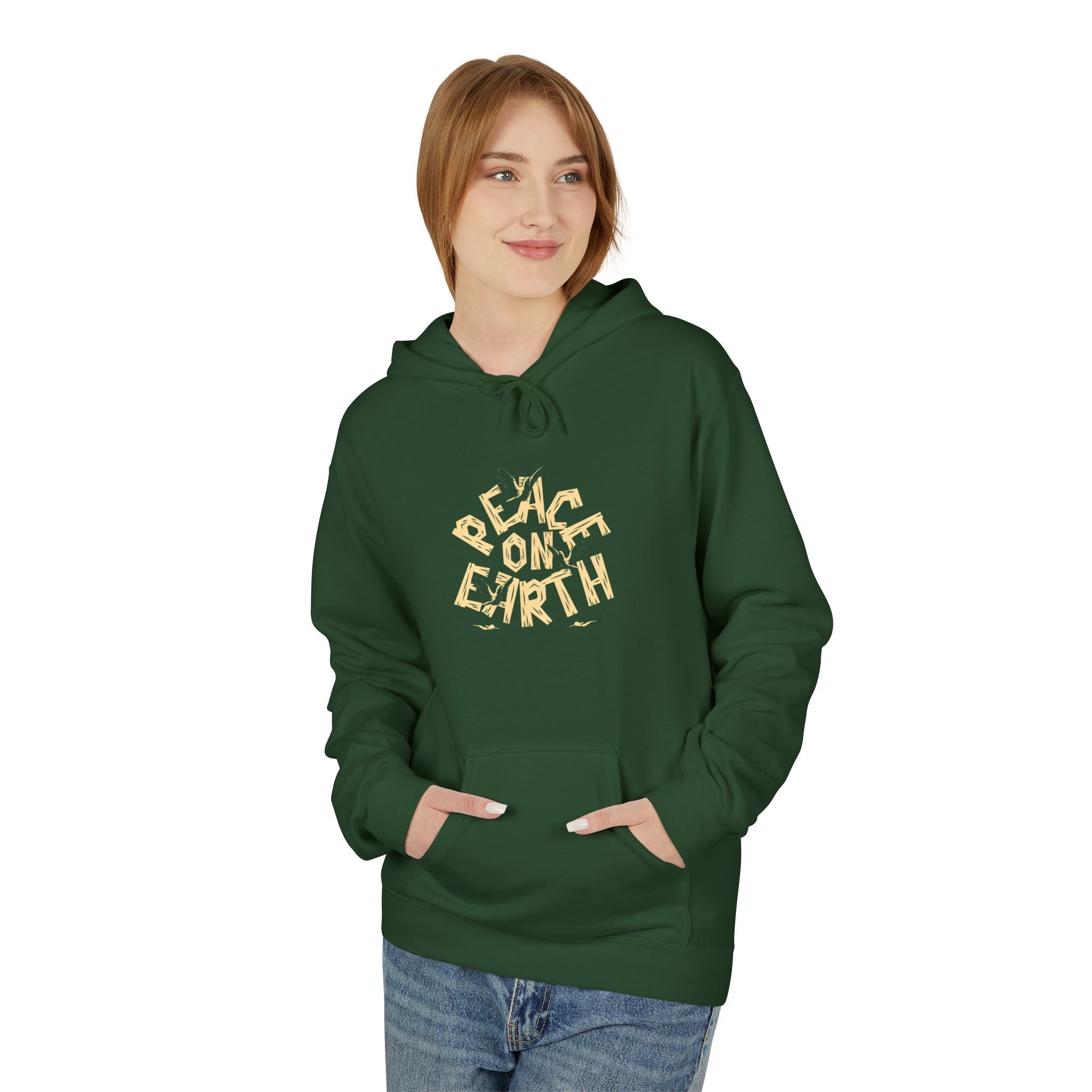 Peace on Earth Hoodie — Retro Sunburst Holiday Sweatshirt