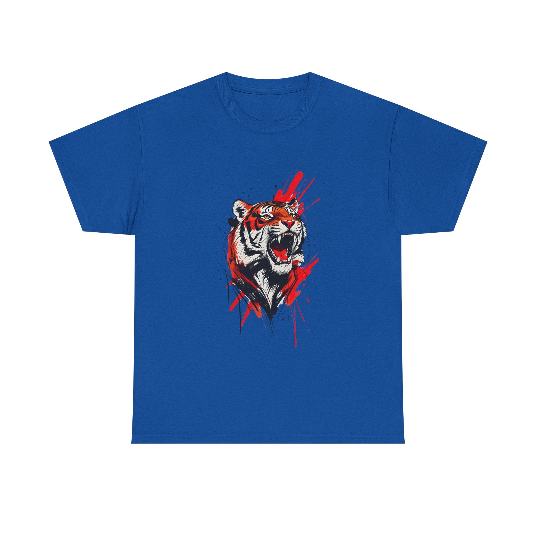Ferocious Tiger Unisex Heavy Cotton Tee, Animal Lover Shirt, Graphic Tee, Wildlife Shirt, Gift for Her, Gift for Him