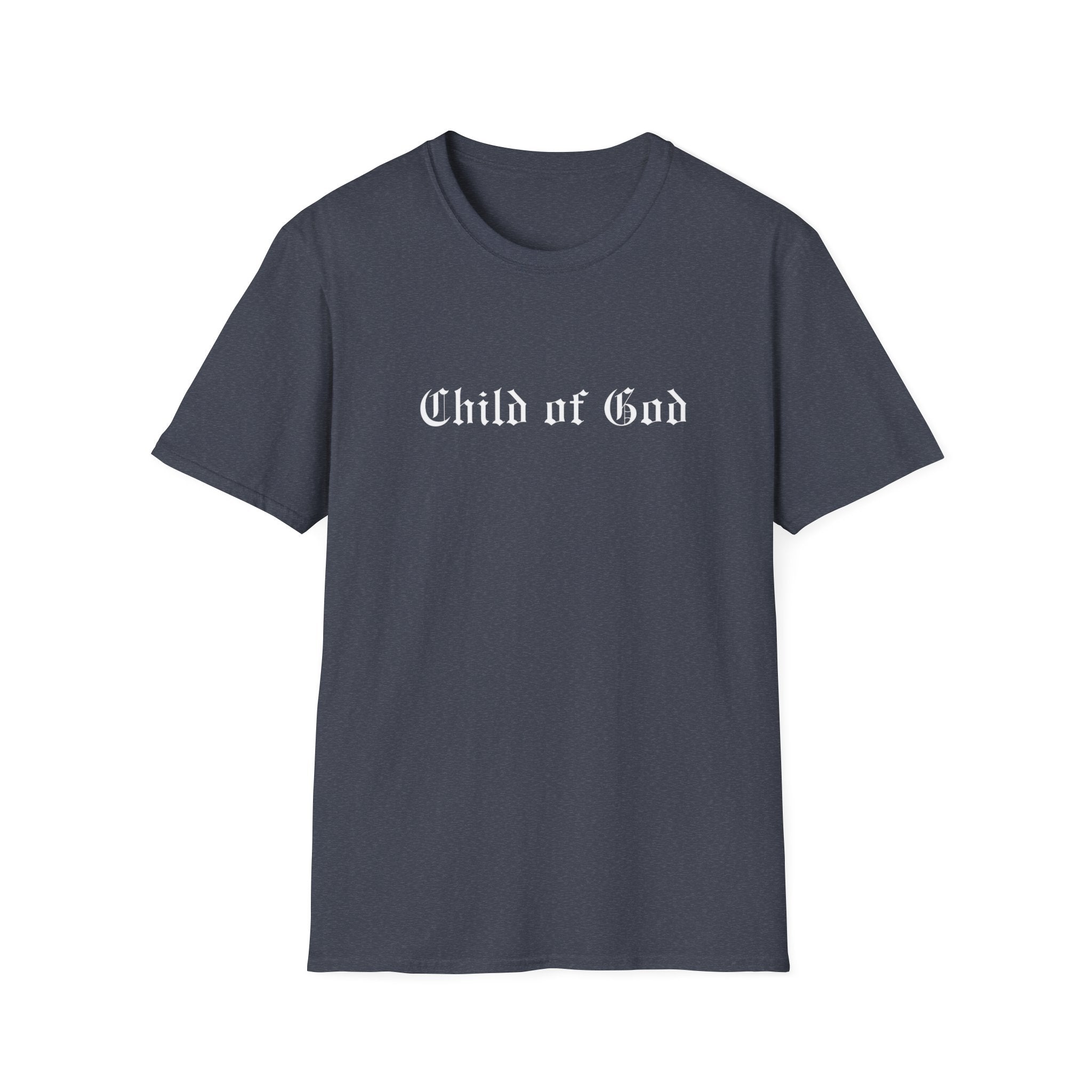Child of God T-Shirt — Gothic Script Faith Tee with Bible Verse (Christian Apparel)