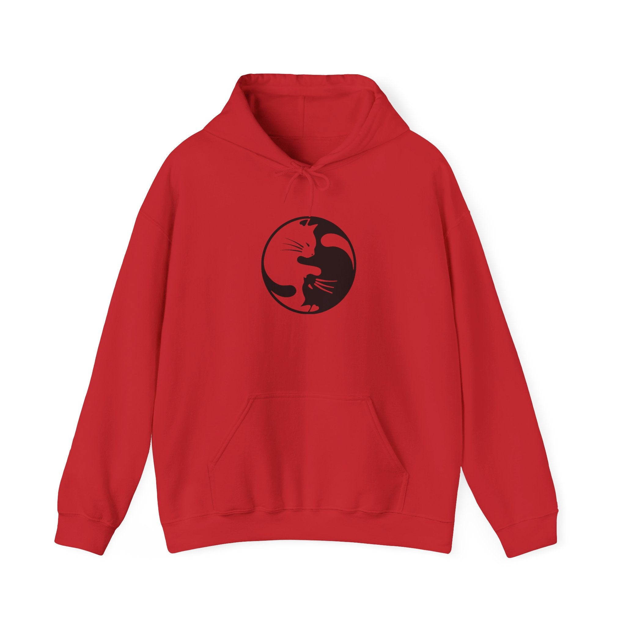 Cat Yin Yang Unisex Hoodie, Cozy Cat Lover Sweatshirt, Perfect Gift for Pet Owners, Trendy Casual Wear, Ideal for Everyday Comfort