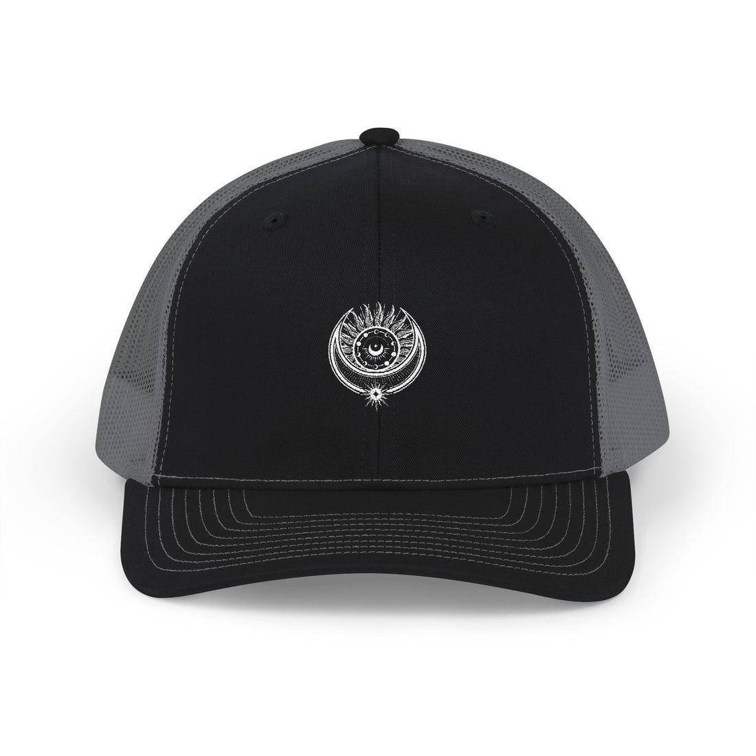 Trucker Cap — Embroidered Smiley Sun Logo Snapback