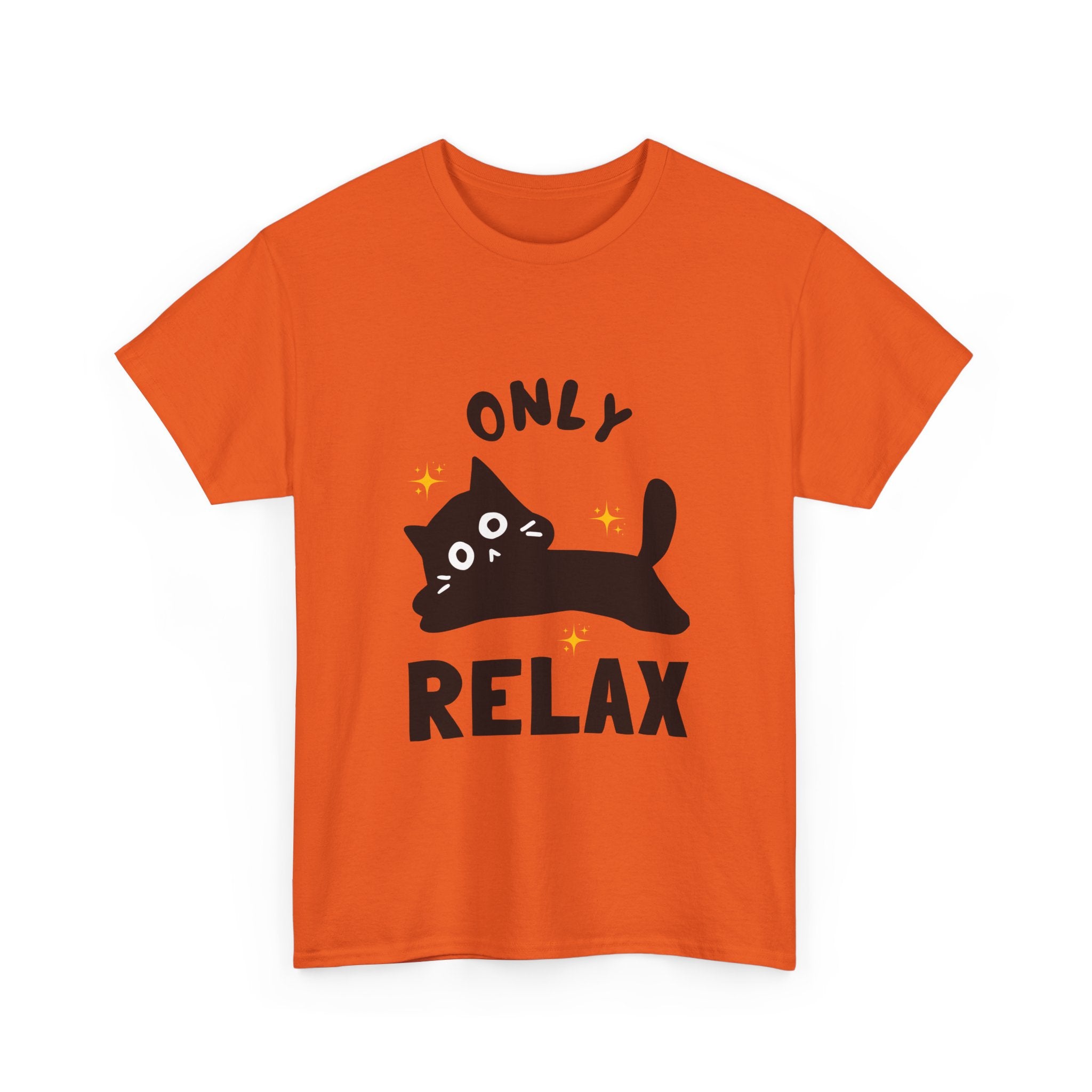 Cute Cat Relaxation Tee, Funny Cat Shirt, Gift for Cat Lovers, Casual Wear, Unisex Heavy Cotton Tee