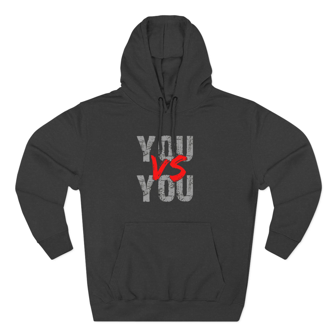 YOU vs YOU Three-Panel Fleece Hoodie, Motivational Sweatshirt, Unisex Hoodie, Workout Apparel, Self-Improvement Gift