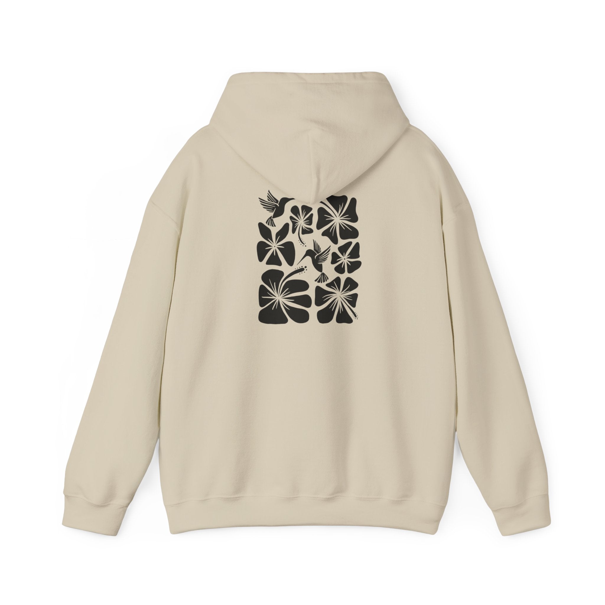 Never Settle Floral Hoodie — Retro Script Front & Monochrome Back Print