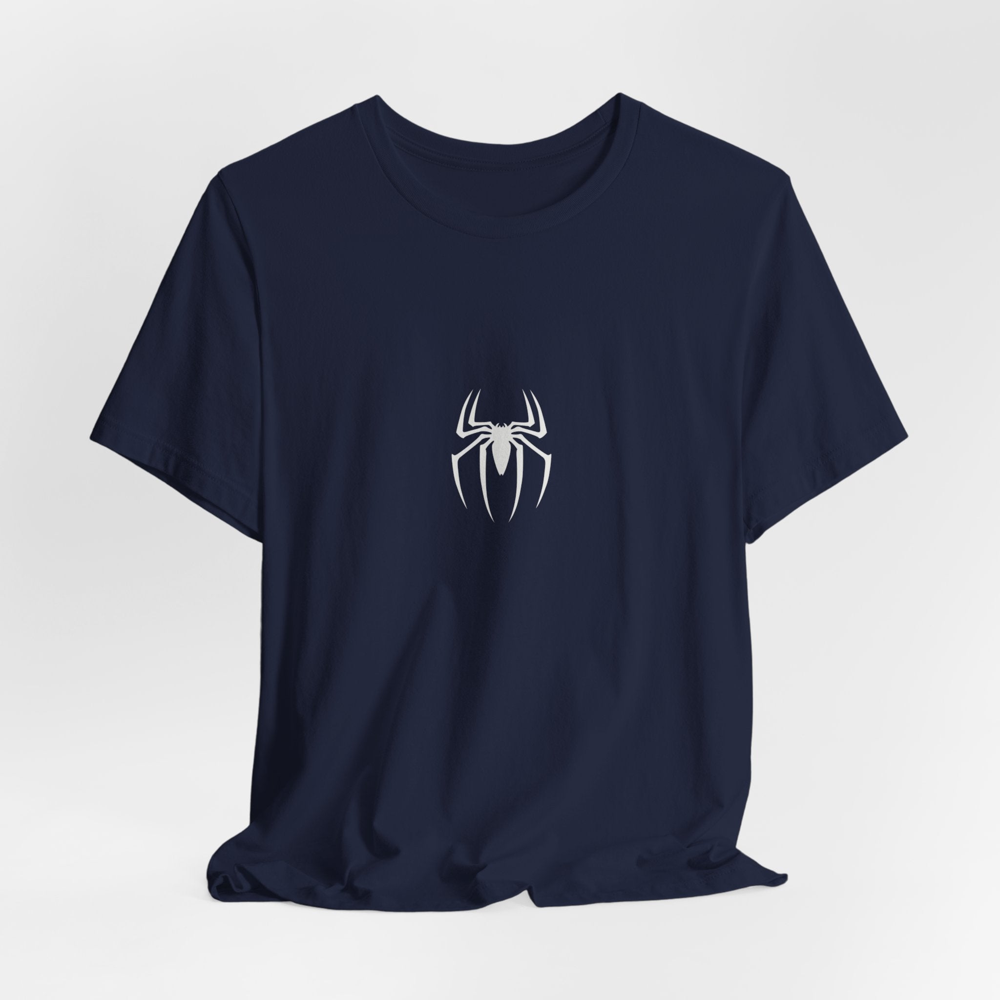 Spider Emblem Tee — White Spider on Red Web Graphic T-Shirt