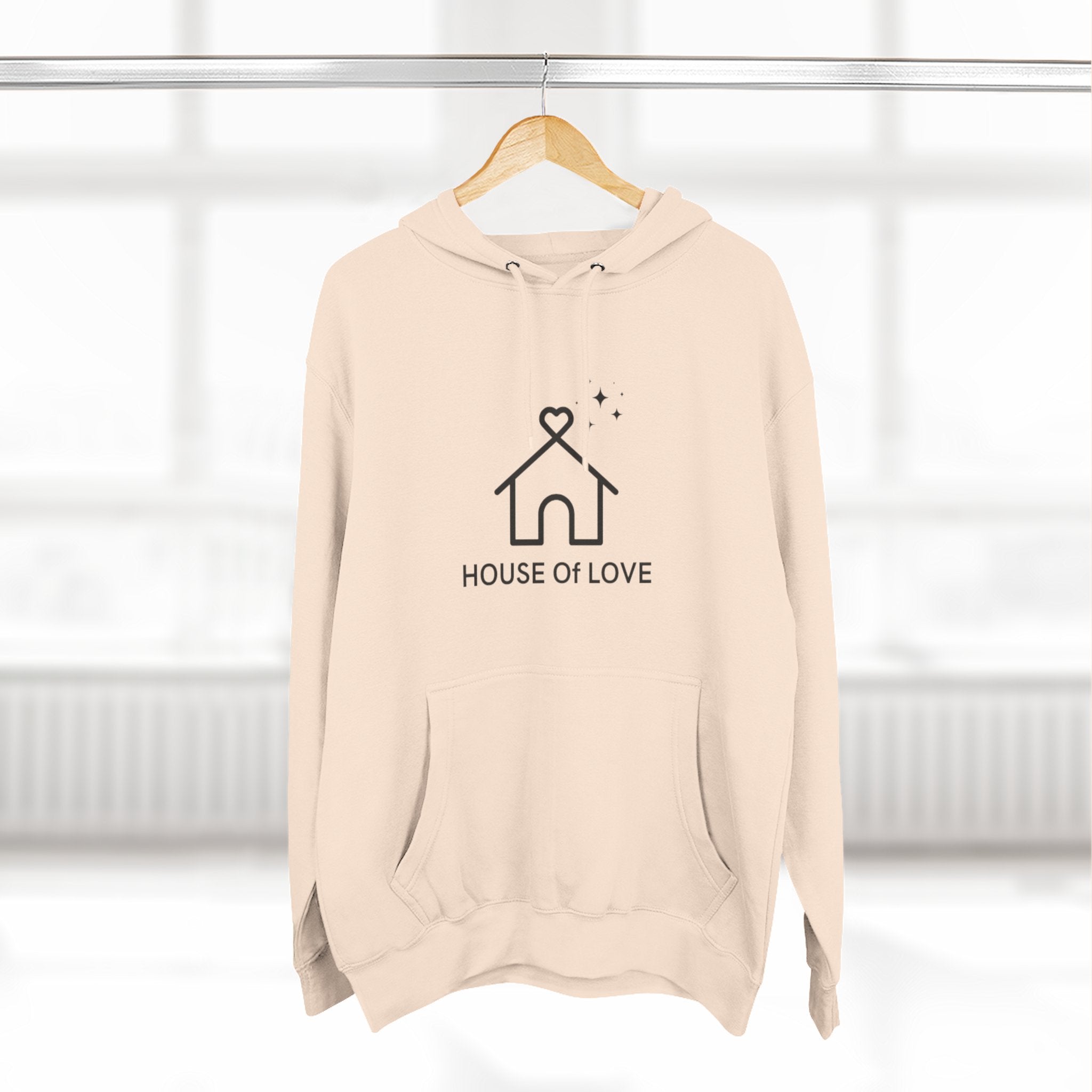House of Love Hoodie — Minimal Home Heart Graphic Pullover