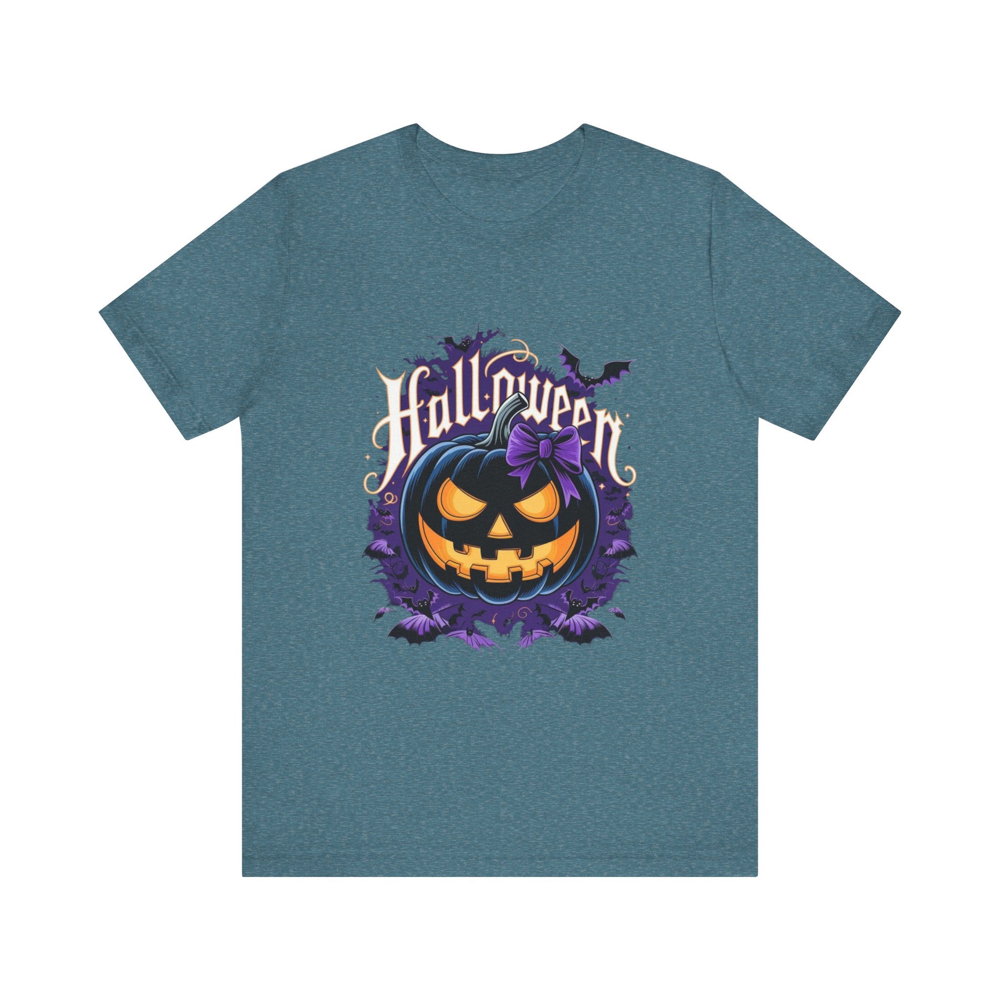 Halloween Pumpkin Tee - Unisex Jersey Short Sleeve Shirt, Spooky Season Wear, Fall Fashion, Halloween Party Outfit, Ghostly Fun