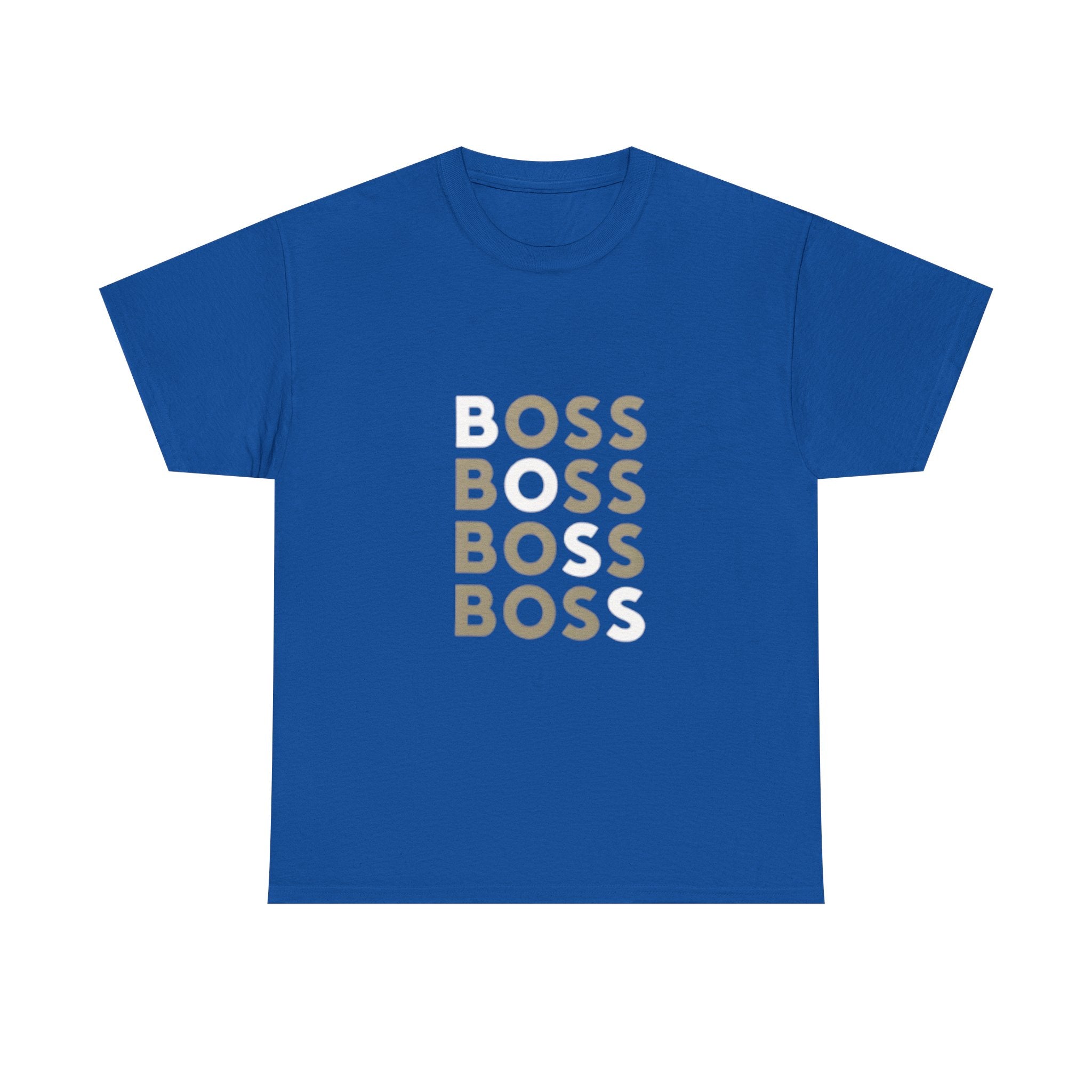 Boss Repeat Graphic Tee — Retro Stacked 'BOSS' Design