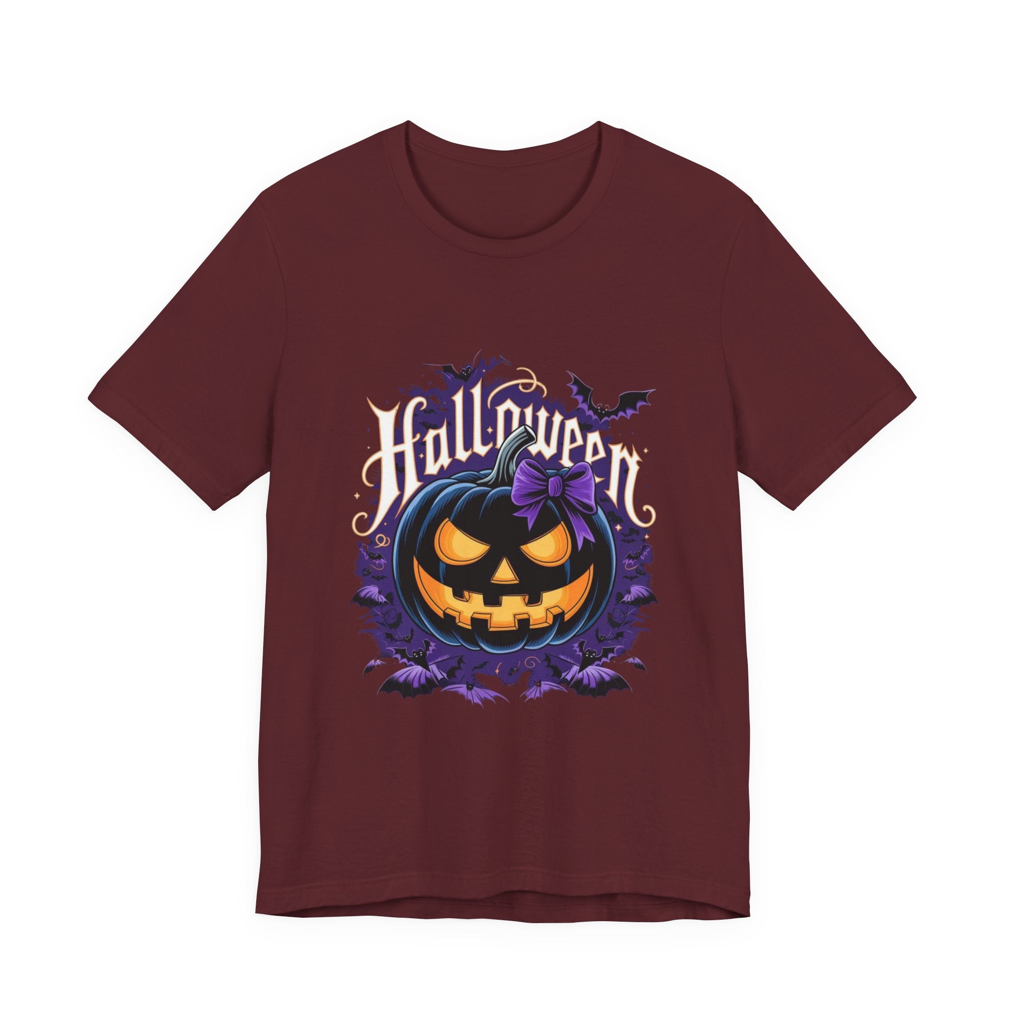 Halloween Pumpkin Tee - Unisex Jersey Short Sleeve Shirt, Spooky Season Wear, Fall Fashion, Halloween Party Outfit, Ghostly Fun