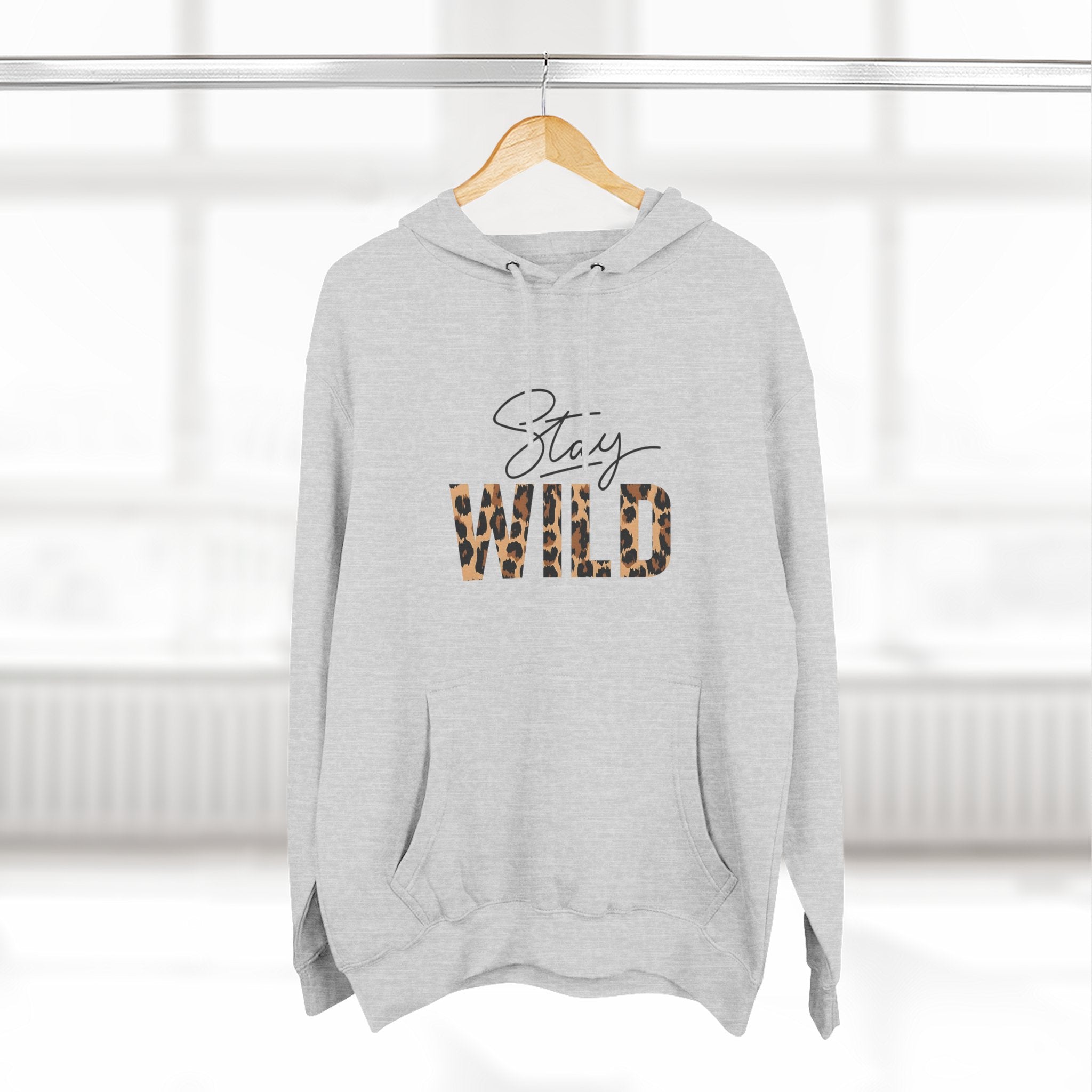 Stay Wild Fleece Hoodie - Cozy, Stylish, Perfect for Adventures, Great for Fall/Winter, Unique Gift Idea