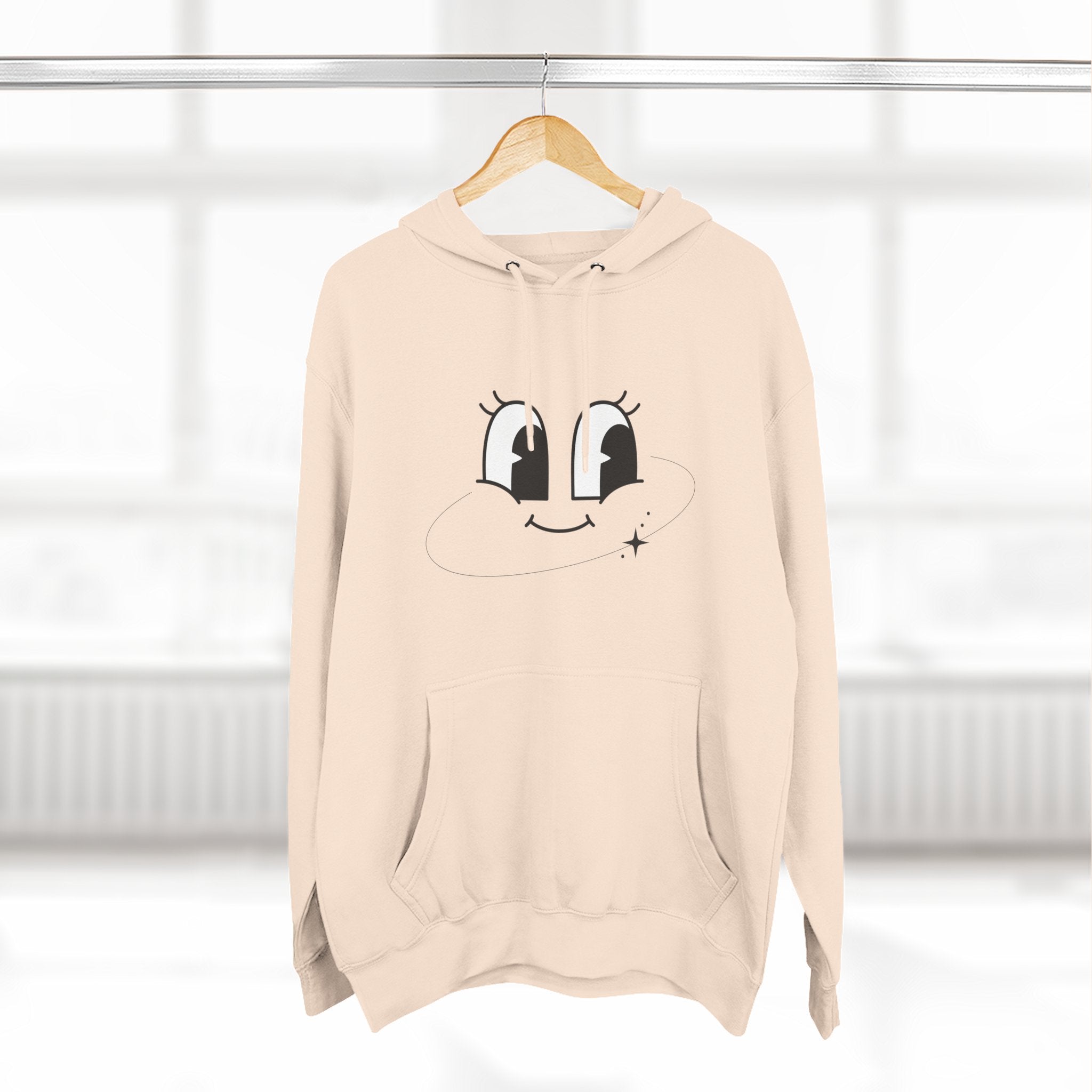 Smiley Face Fleece Hoodie - Cozy Unisex Sweatshirt for All Ages