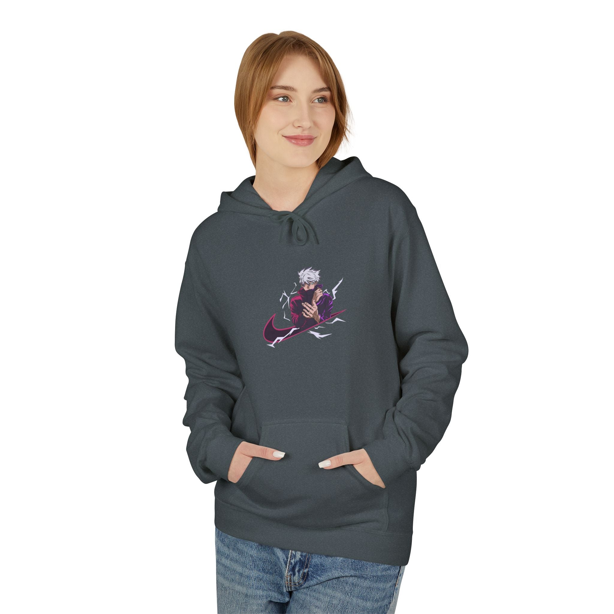 Trendy Unisex Fleece Hoodie with Artistic Design