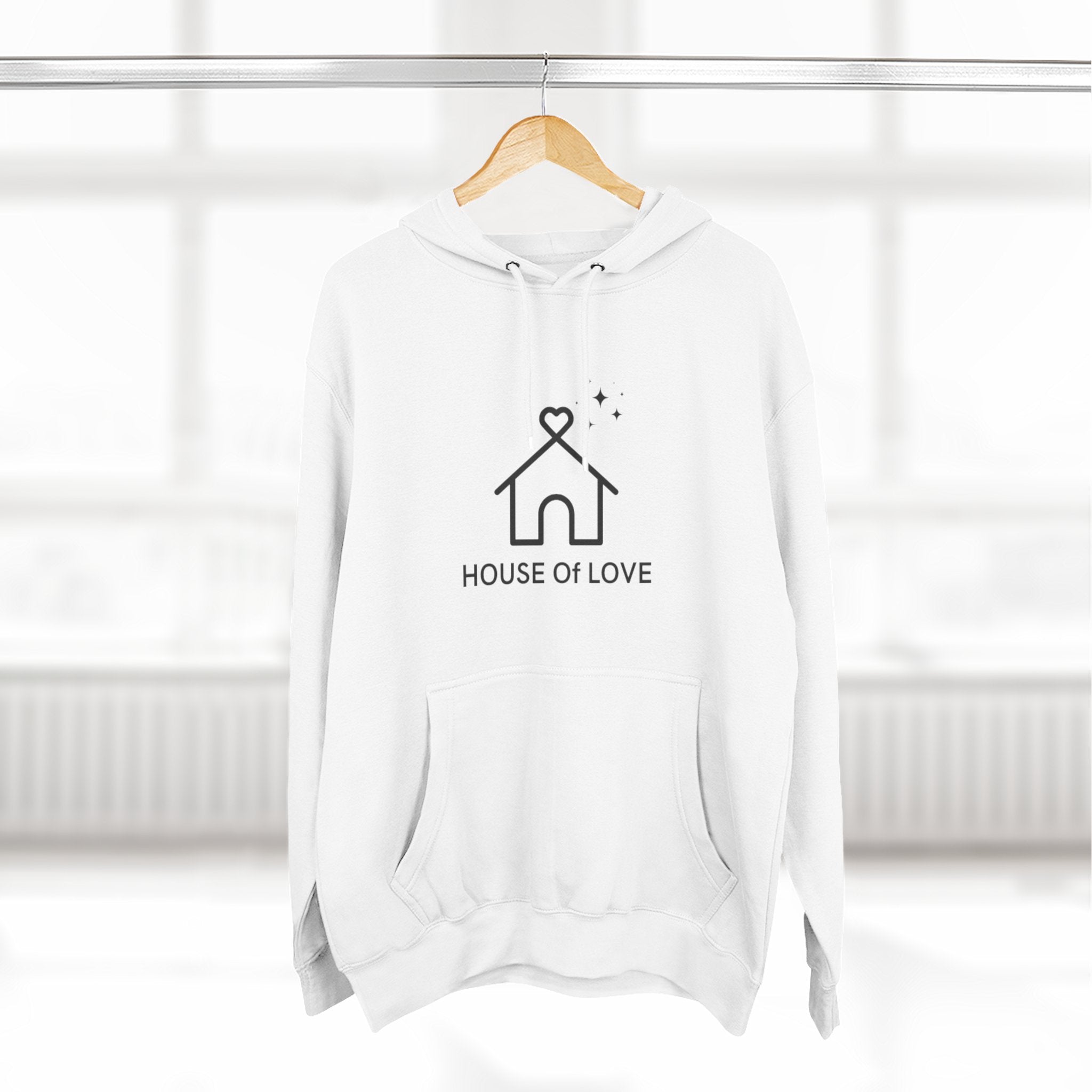 House of Love Hoodie — Minimal Home Heart Graphic Pullover