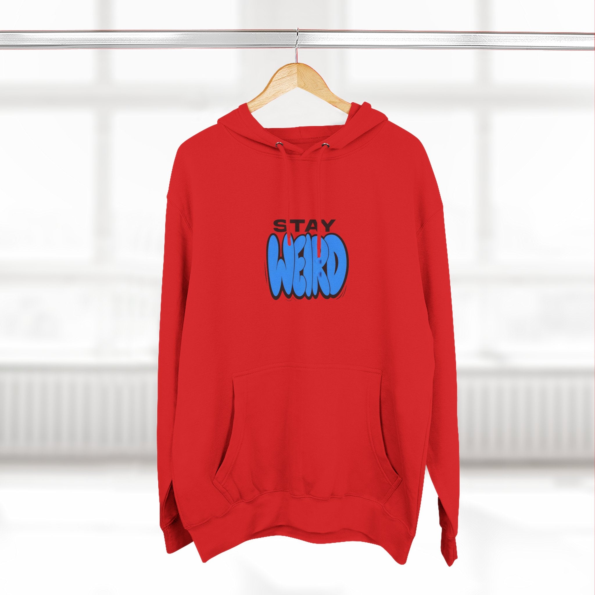 Stay Weird Hoodie — Cute Blue Graphic Fleece Pullover