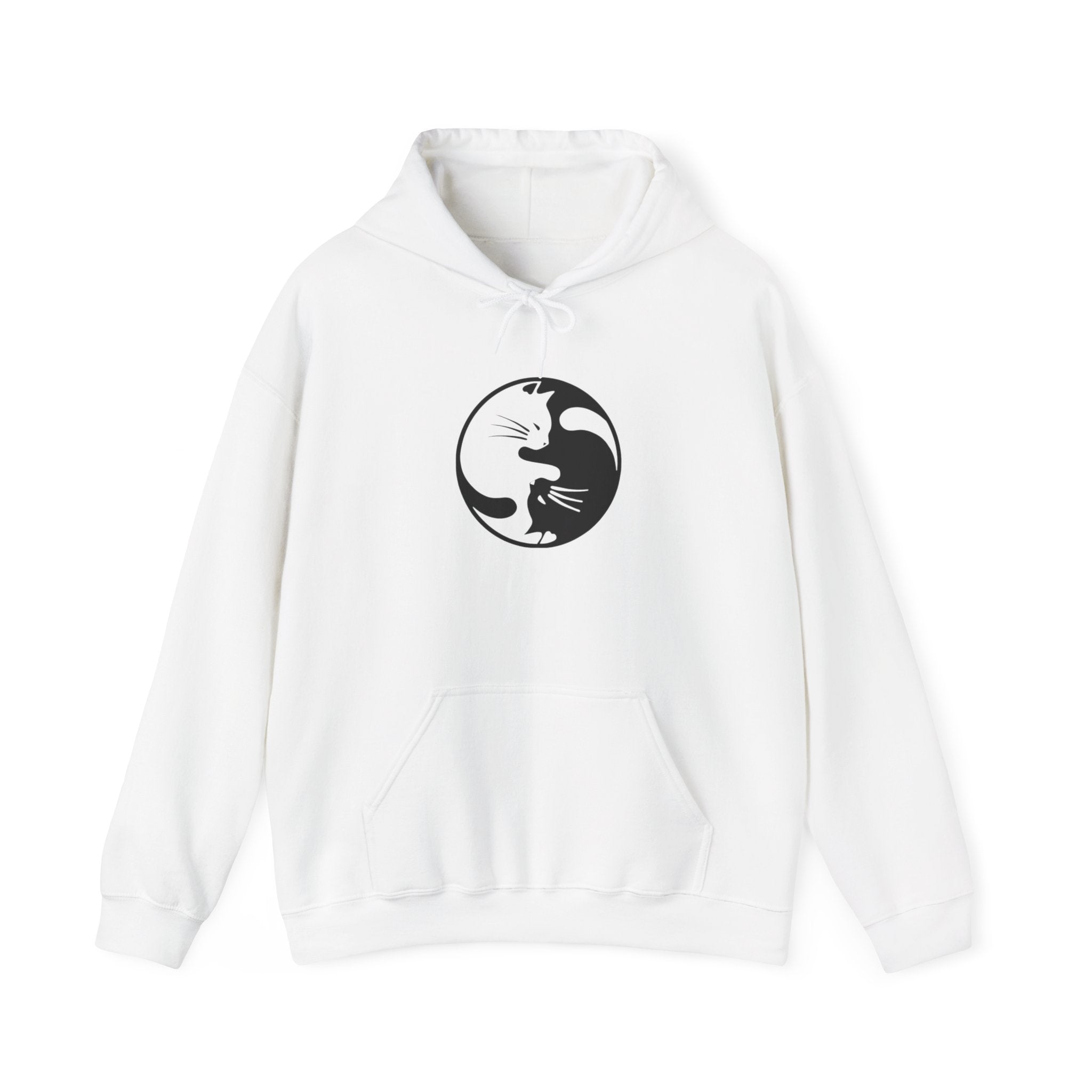 Cat Yin Yang Unisex Hoodie, Cozy Cat Lover Sweatshirt, Perfect Gift for Pet Owners, Trendy Casual Wear, Ideal for Everyday Comfort