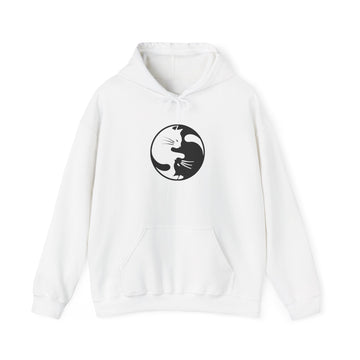 Cat Yin Yang Unisex Hoodie, Cozy Cat Lover Sweatshirt, Perfect Gift for Pet Owners, Trendy Casual Wear, Ideal for Everyday Comfort