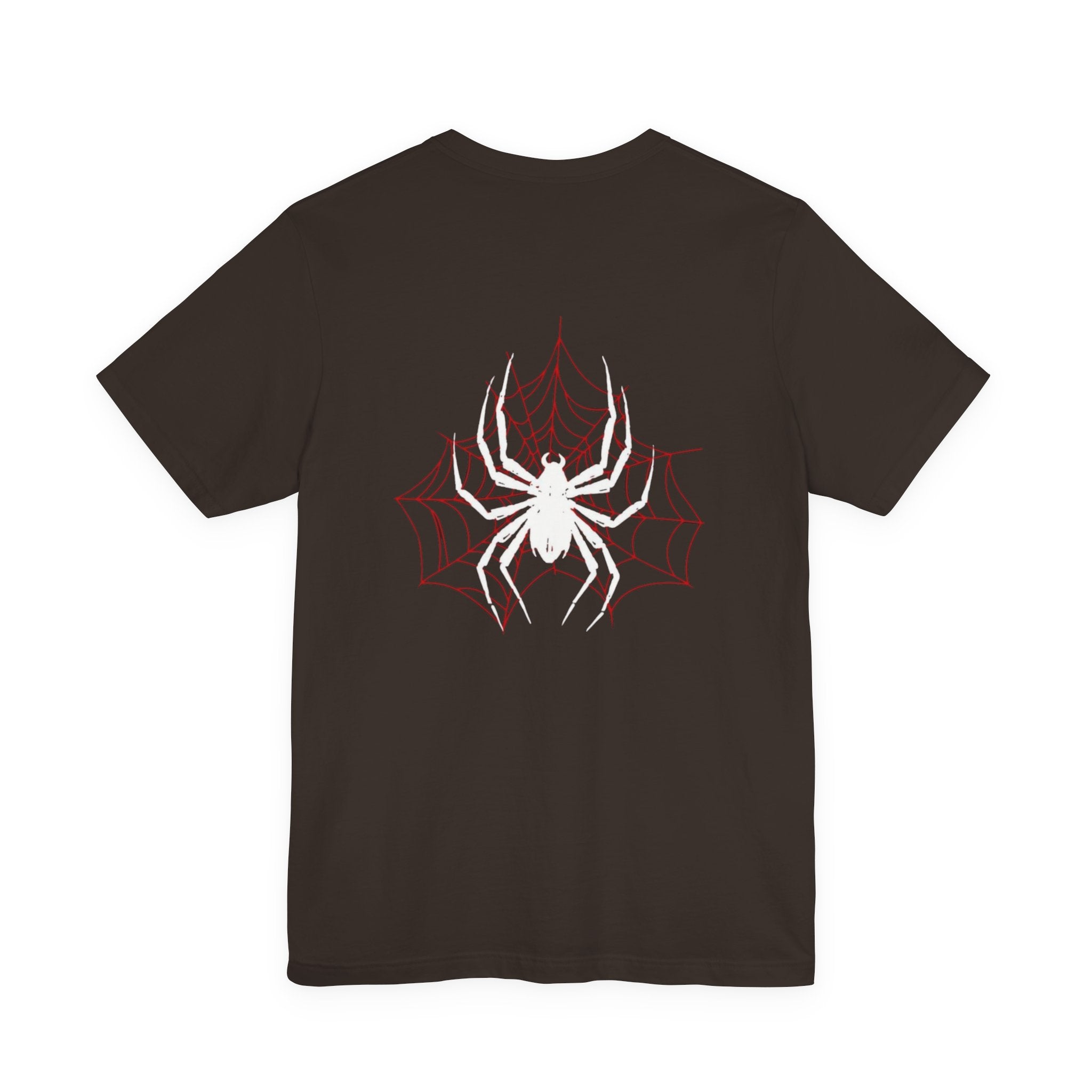 Spider Emblem Tee — White Spider on Red Web Graphic T-Shirt
