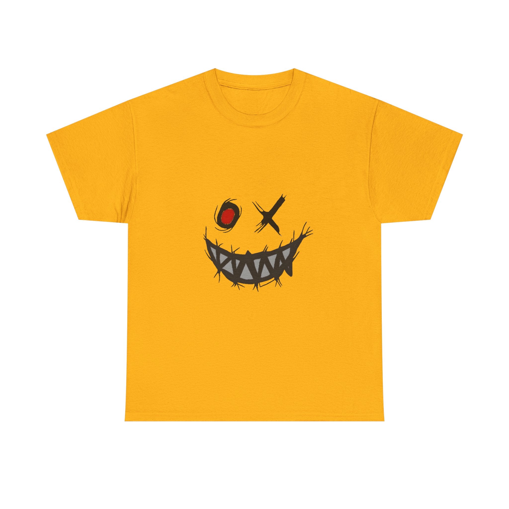 Playful Smile Unisex Heavy Cotton Tee - Perfect for Halloween, Gift for Friends, Casual Wear, Graphic Tee, Unique Style