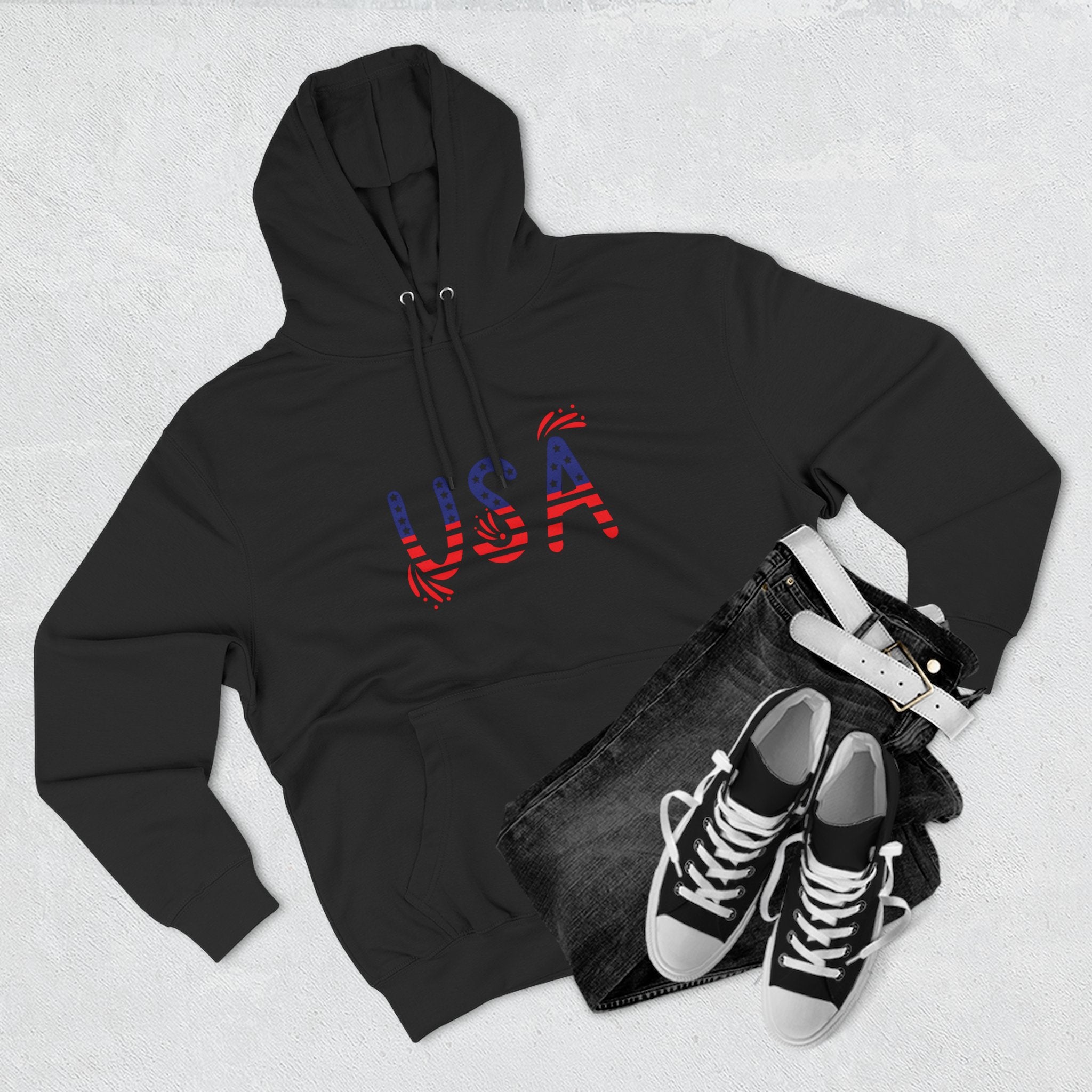 Patriotic USA Fleece Hoodie