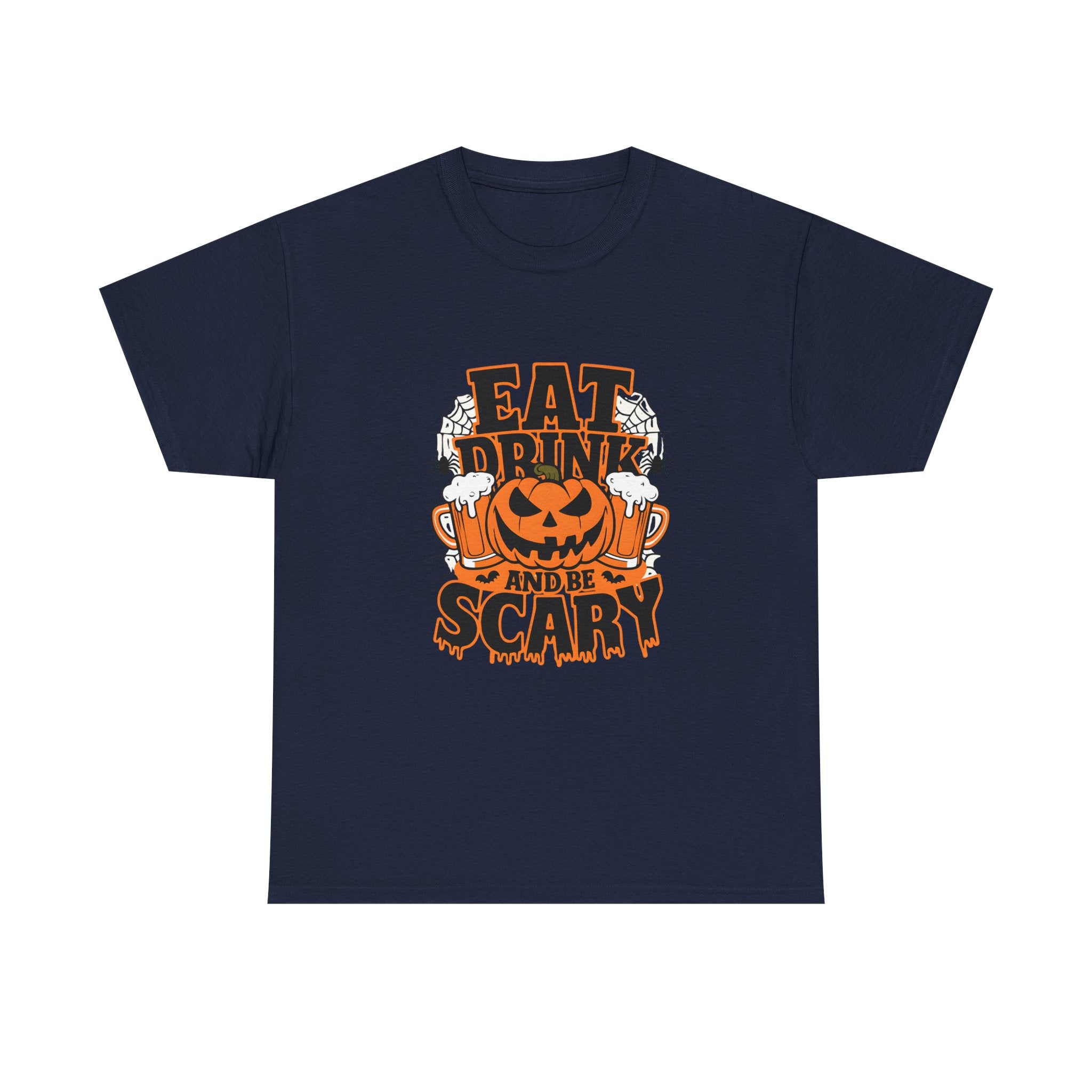 Halloween Fun Unisex Tee - Eat, Drink, and Be Scary Shirt, Autumn Apparel, Spooky Party T-Shirt, October Fest Top, Halloween Gift