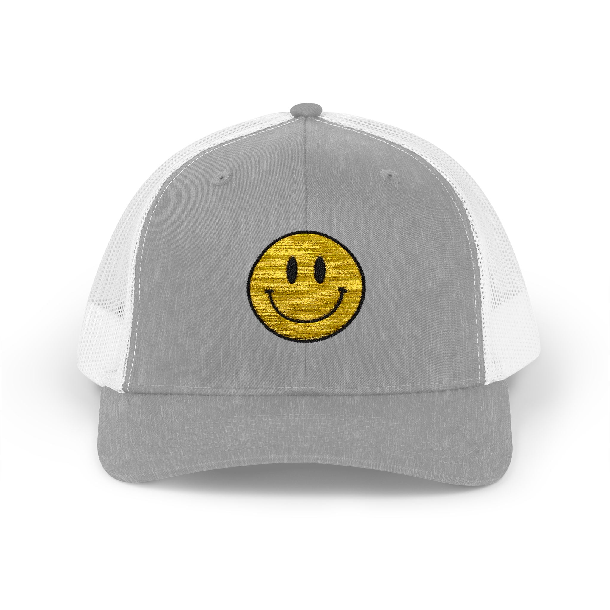 Happy Smile Snapback Trucker Cap - Playful Outdoor Hat, Perfect Gift for Friends, Festivals, Everyday Wear, Smiley Design