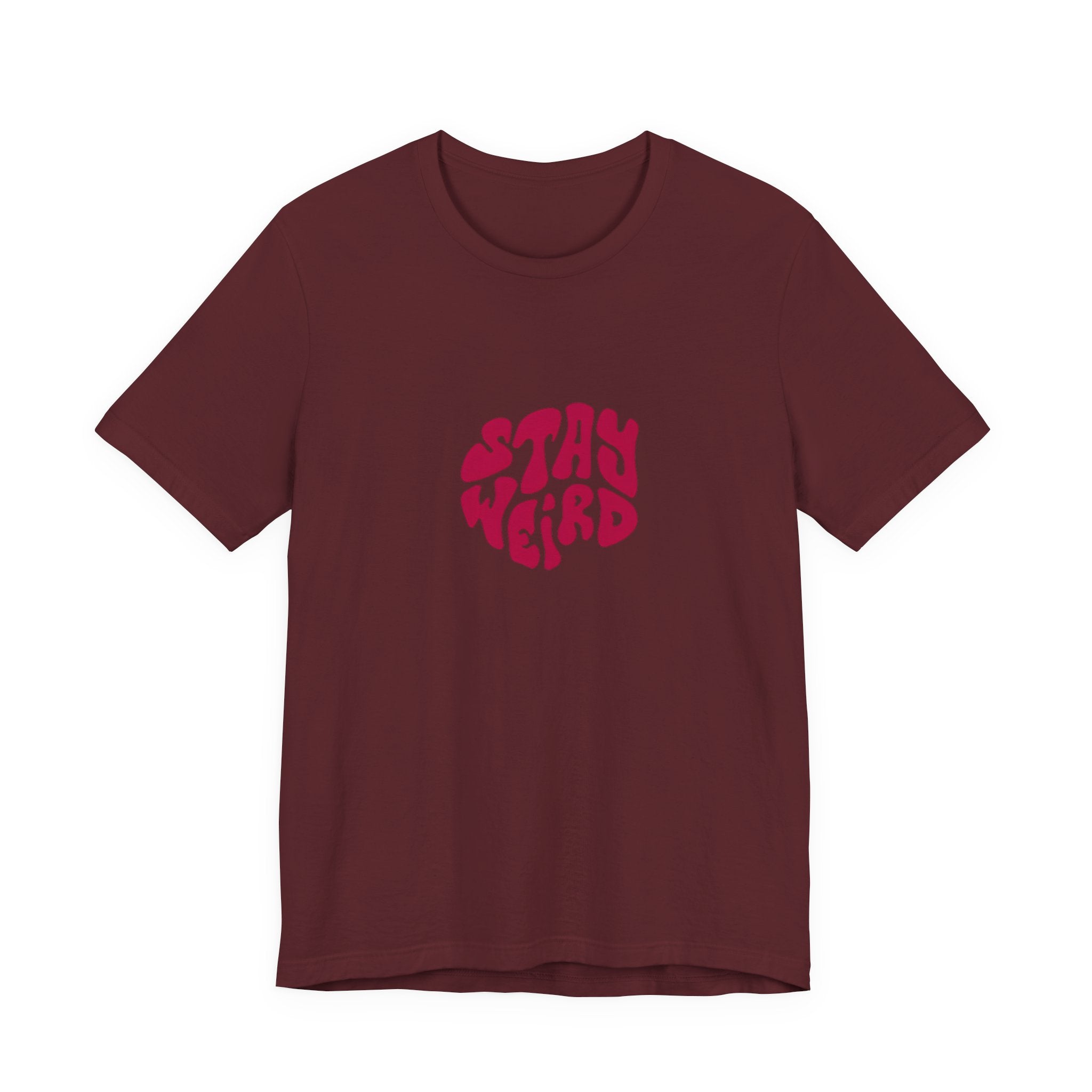 Stay Weird Tee — Retro Statue Bubblegum Graphic T-Shirt