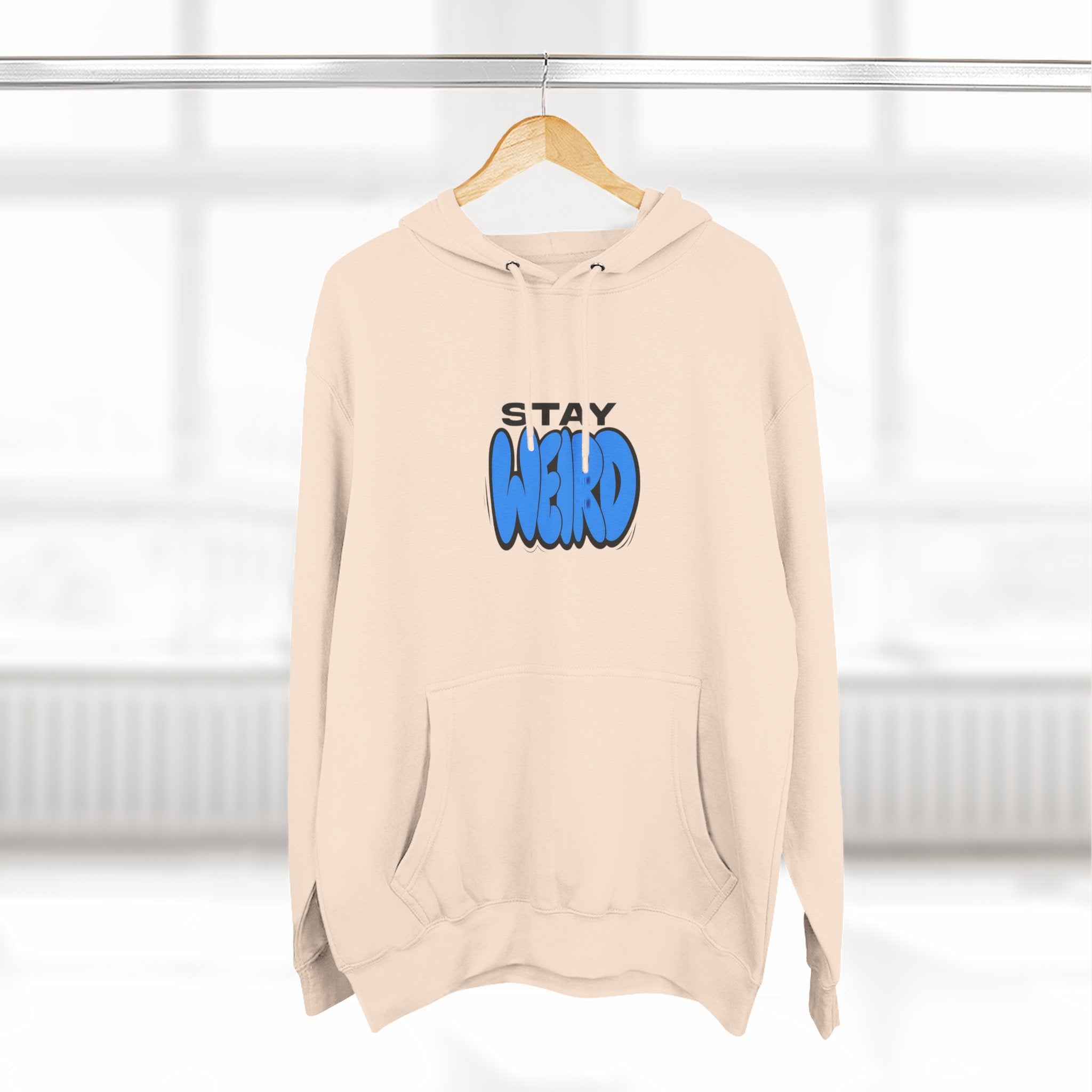 Stay Weird Hoodie — Cute Blue Graphic Fleece Pullover