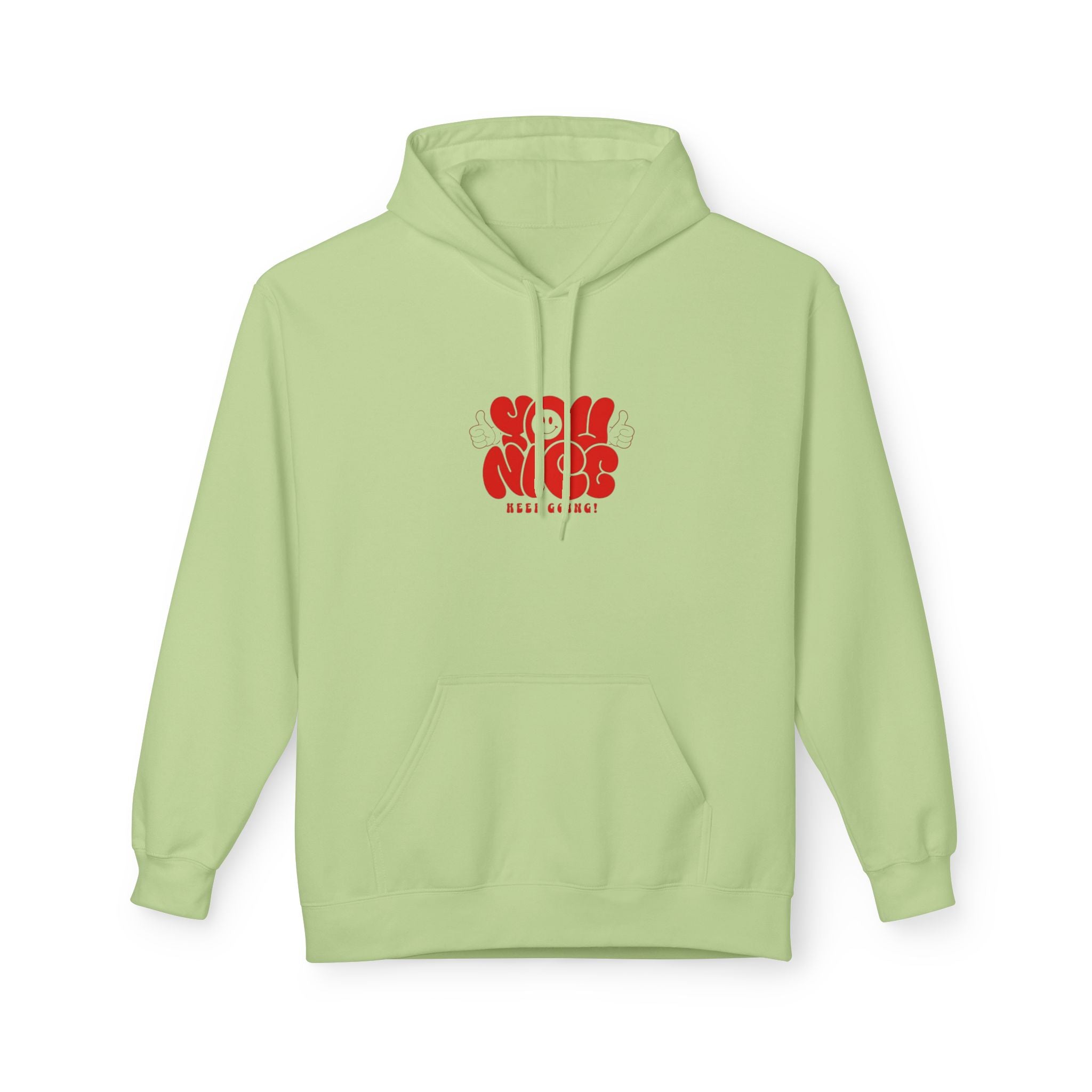 Nice Vibes Hoodie — Retro Red "Stay Nice" Graphic Sweatshirt