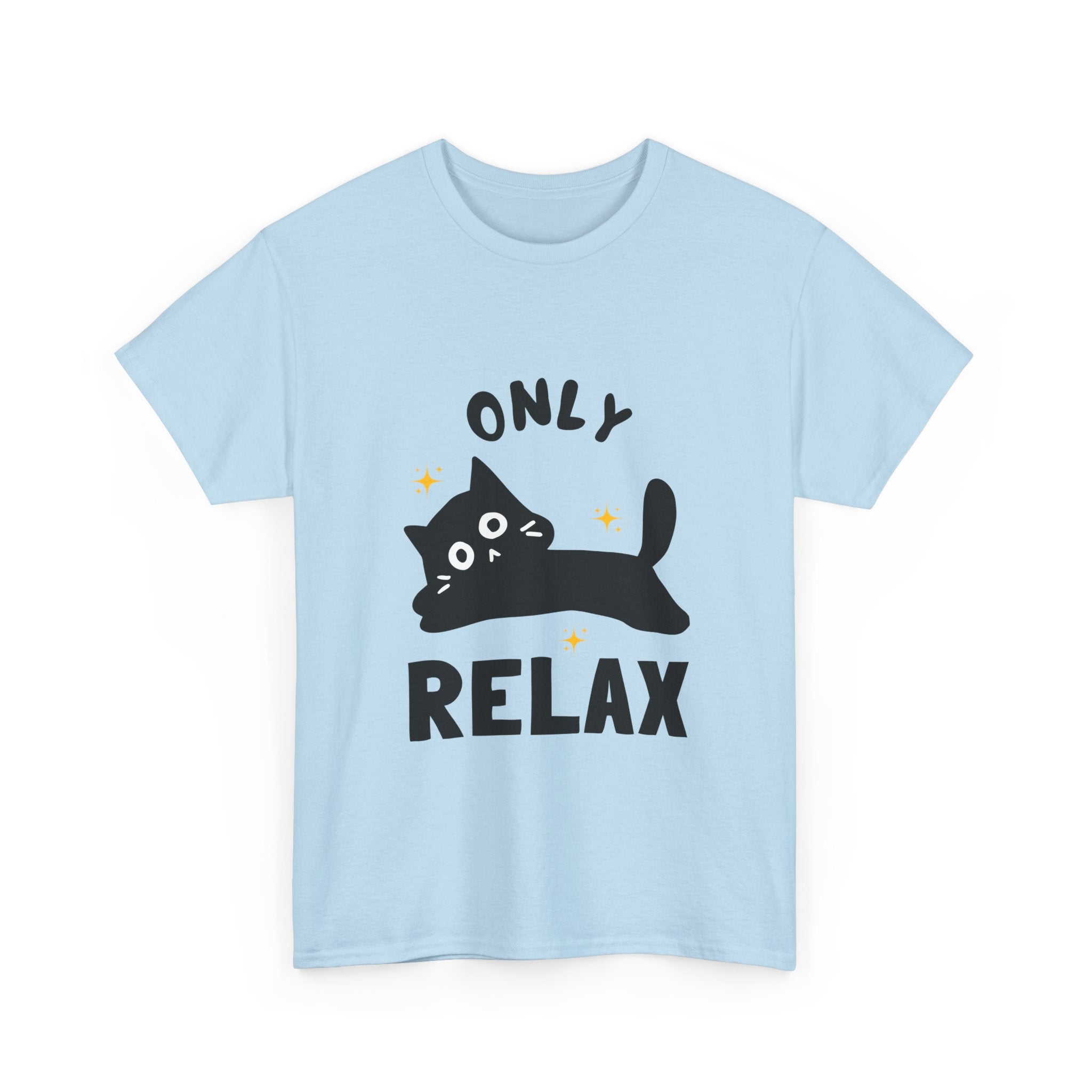 Cute Cat Relaxation Tee, Funny Cat Shirt, Gift for Cat Lovers, Casual Wear, Unisex Heavy Cotton Tee