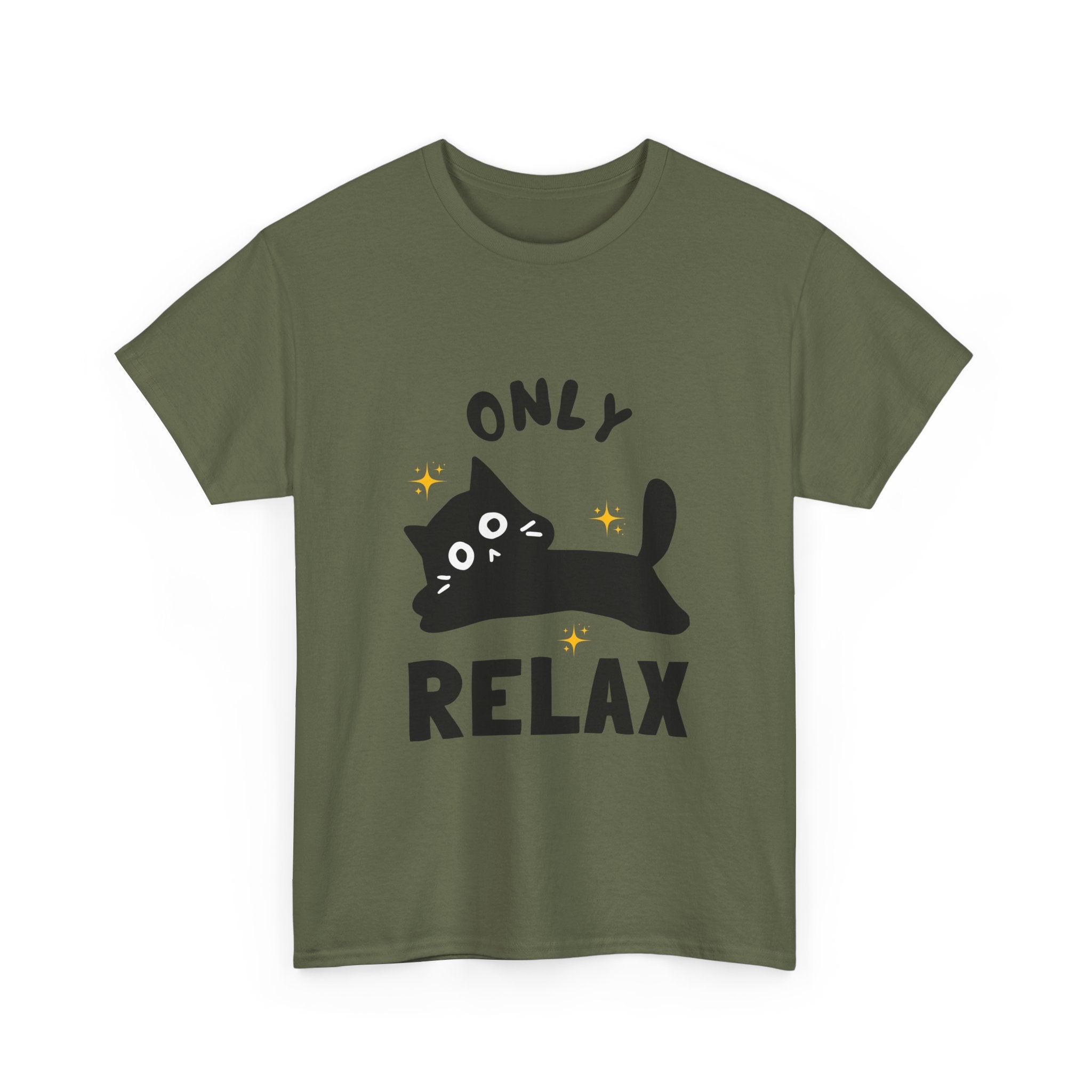 Cute Cat Relaxation Tee, Funny Cat Shirt, Gift for Cat Lovers, Casual Wear, Unisex Heavy Cotton Tee