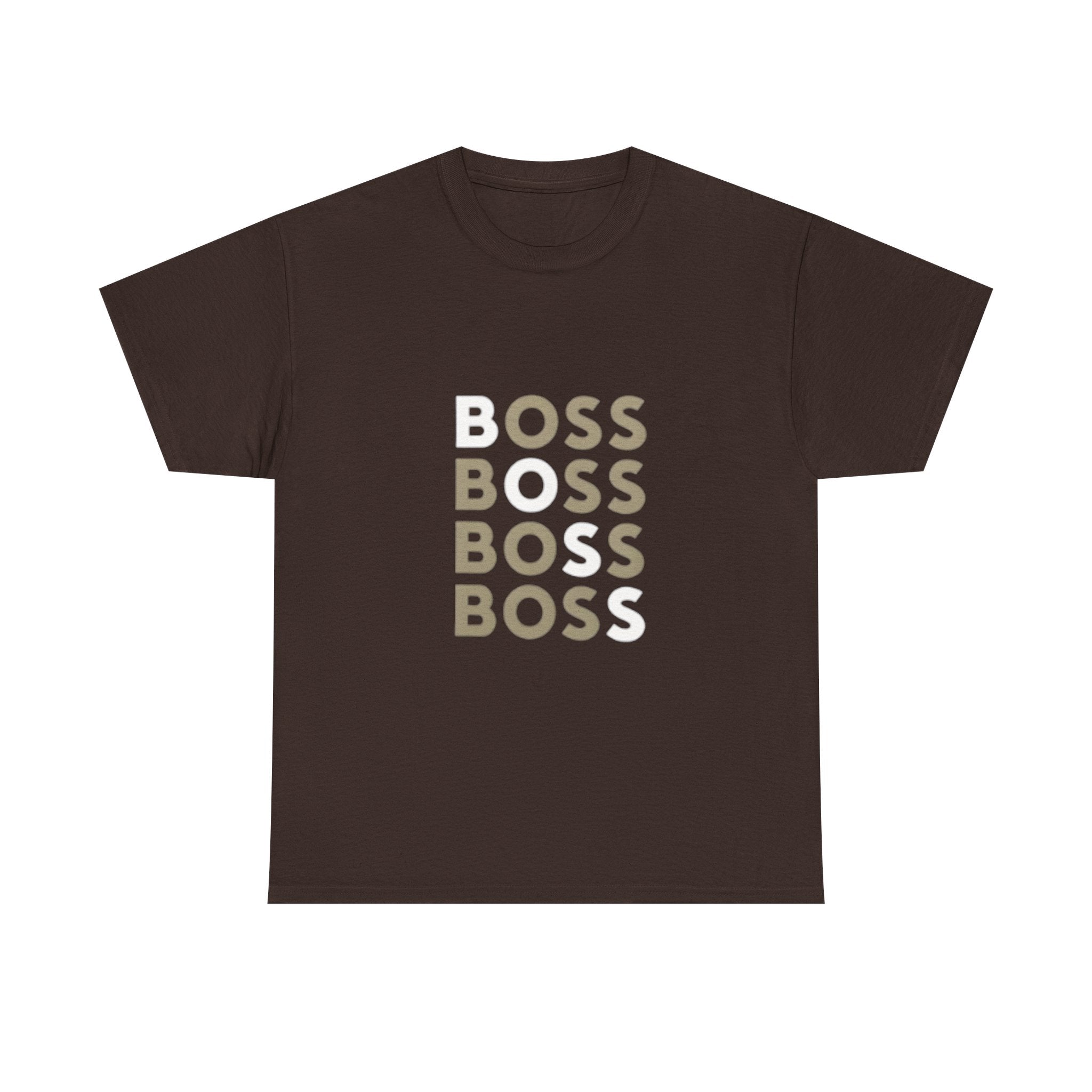 Boss Repeat Graphic Tee — Retro Stacked 'BOSS' Design