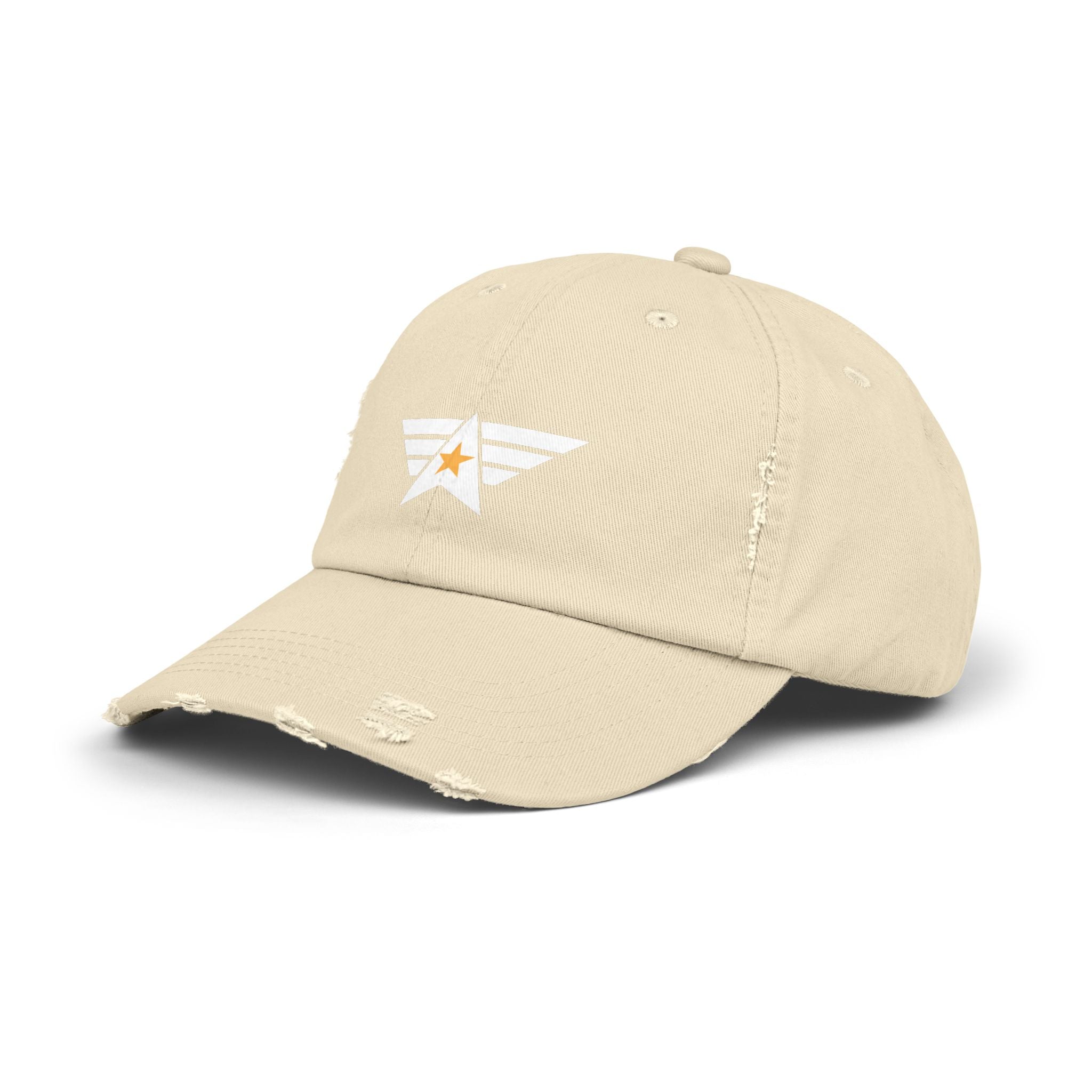 Distressed Unisex Cap with Star Emblem