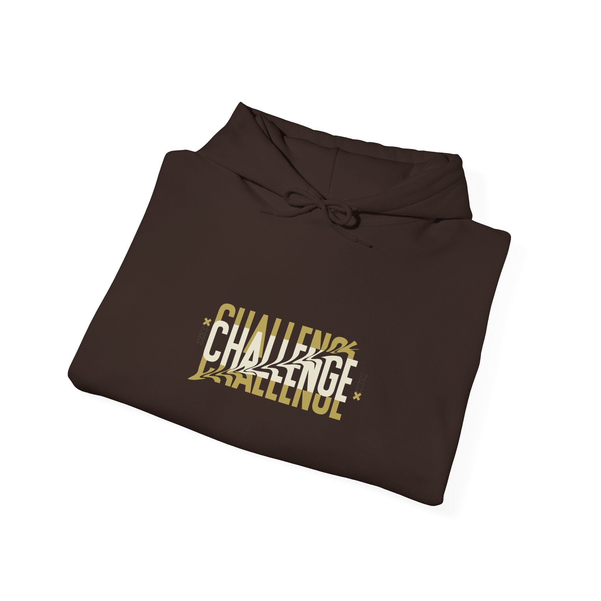 Challenge Hoodie – Bold Strikethrough Graphic Pullover