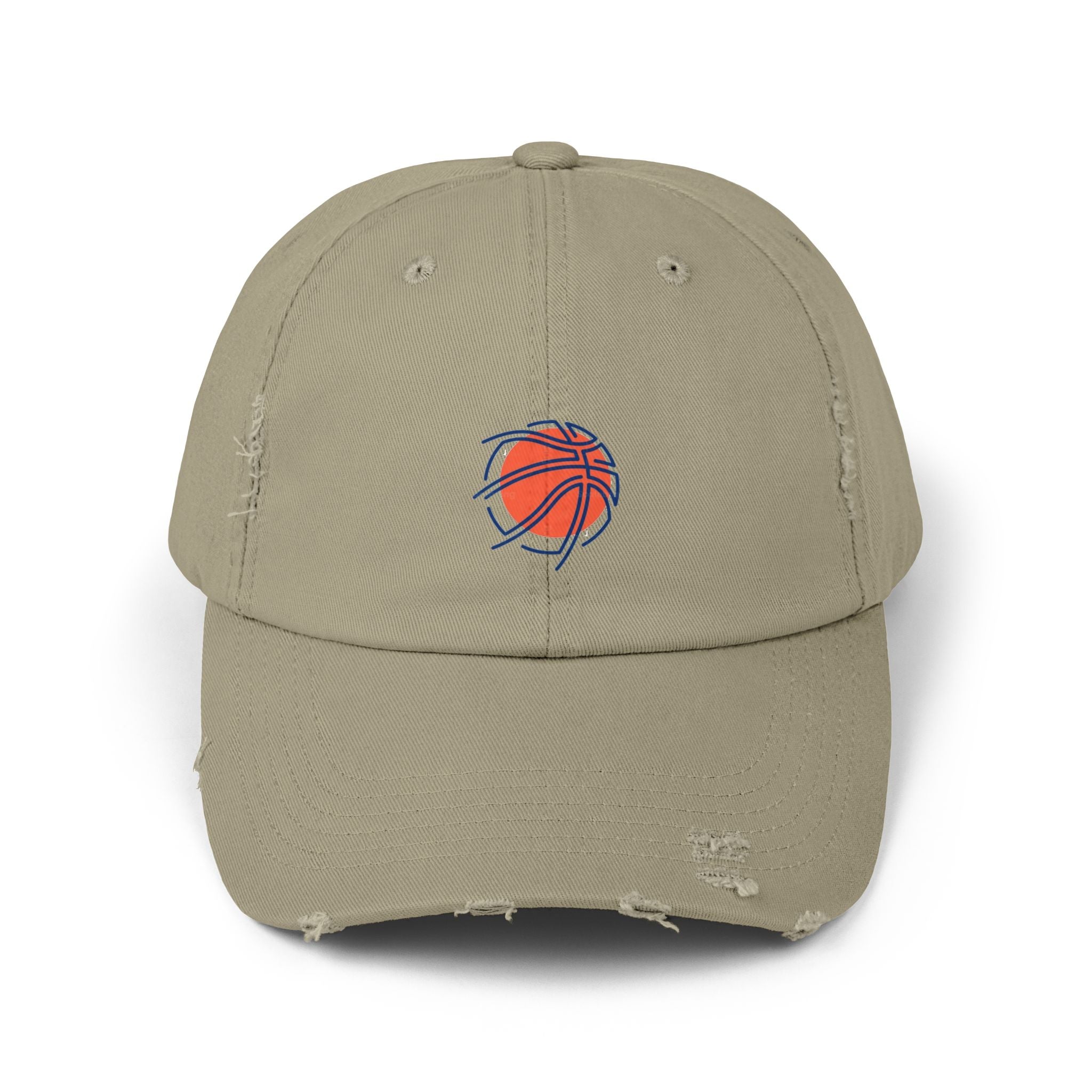 Distressed Basketball Dad Hat — Vintage Worn Hoop Cap