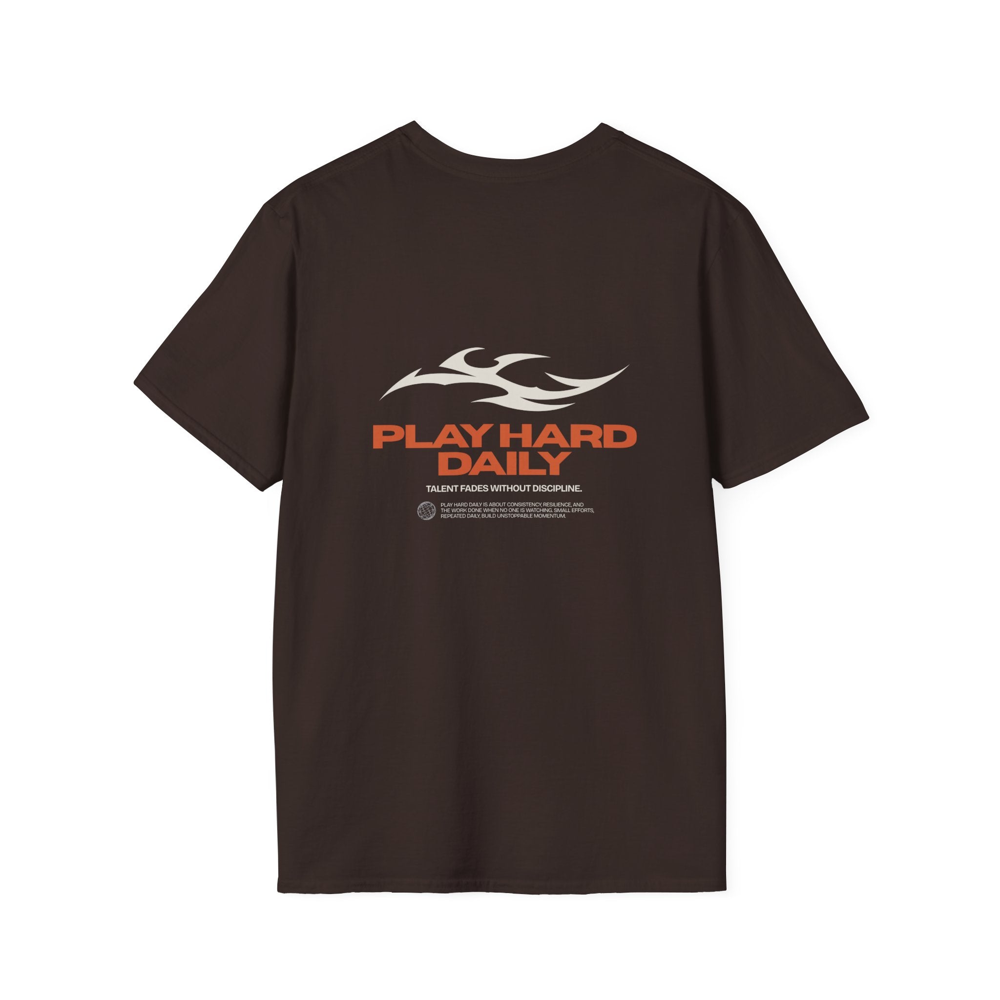 Play Hard Daily Graphic T-Shirt — Flame Logo Streetwear Tee