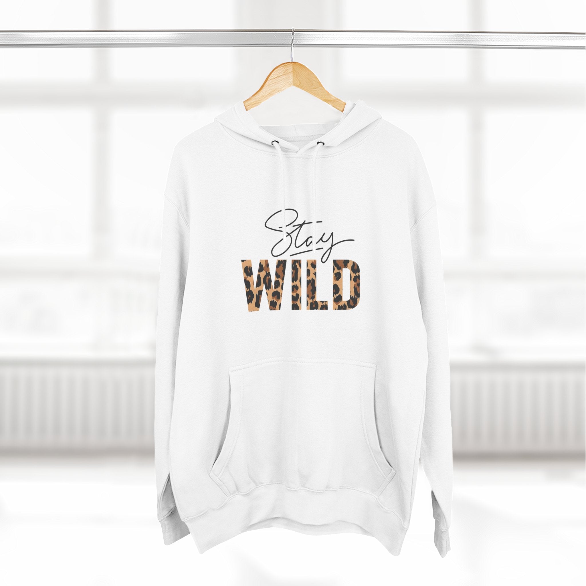 Stay Wild Fleece Hoodie - Cozy, Stylish, Perfect for Adventures, Great for Fall/Winter, Unique Gift Idea